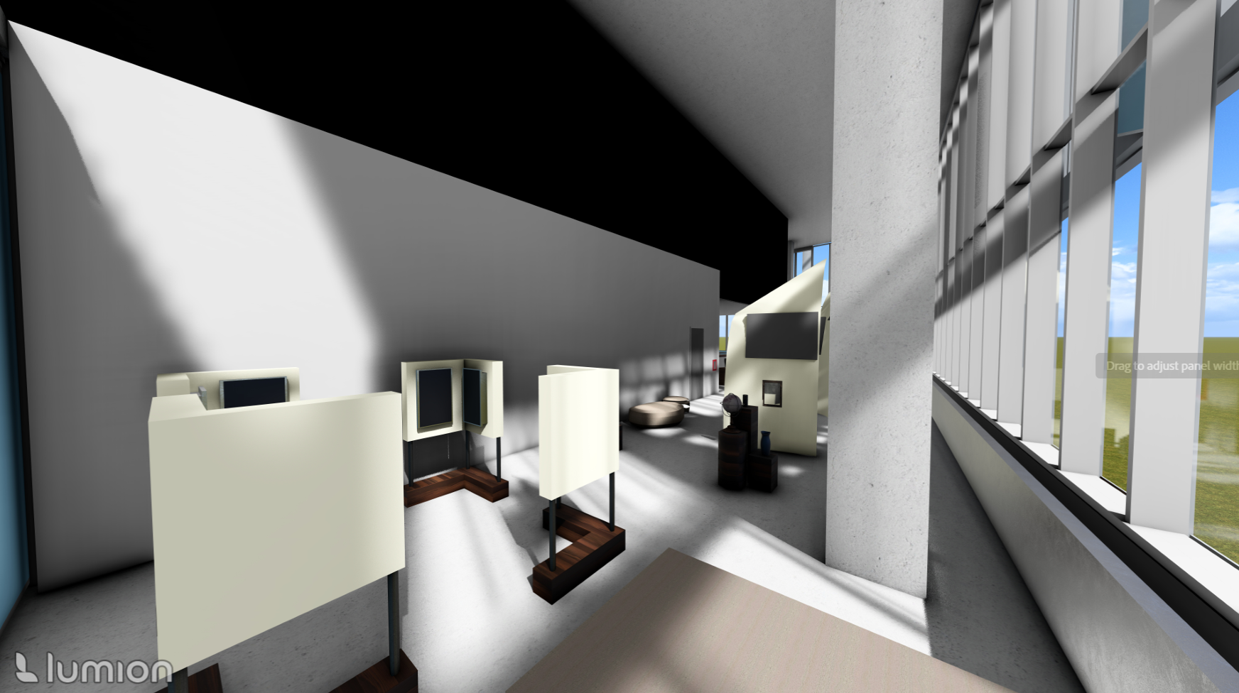 Interior Perspective 6: End of Gallery Space
