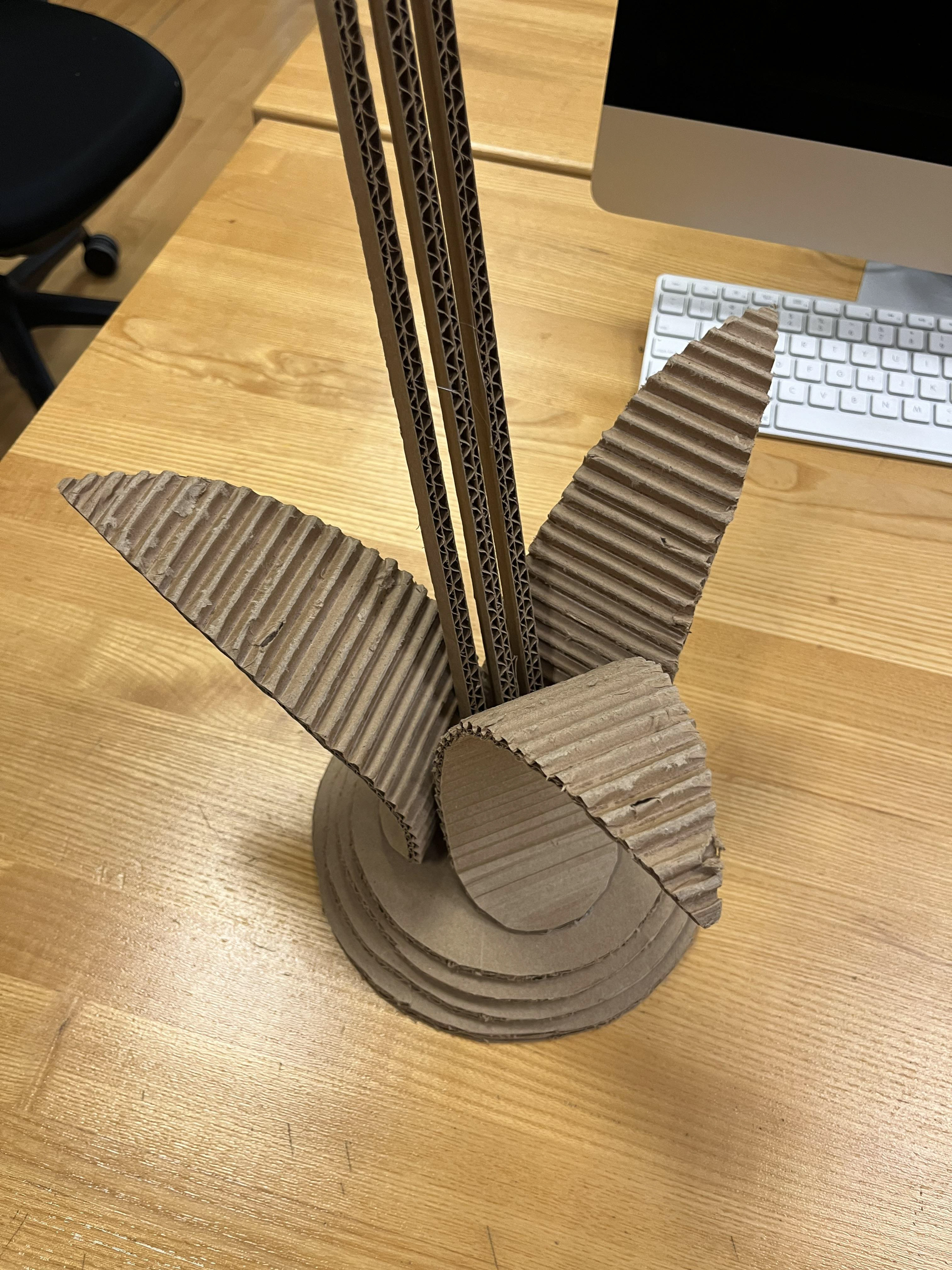 Base with attached leaves