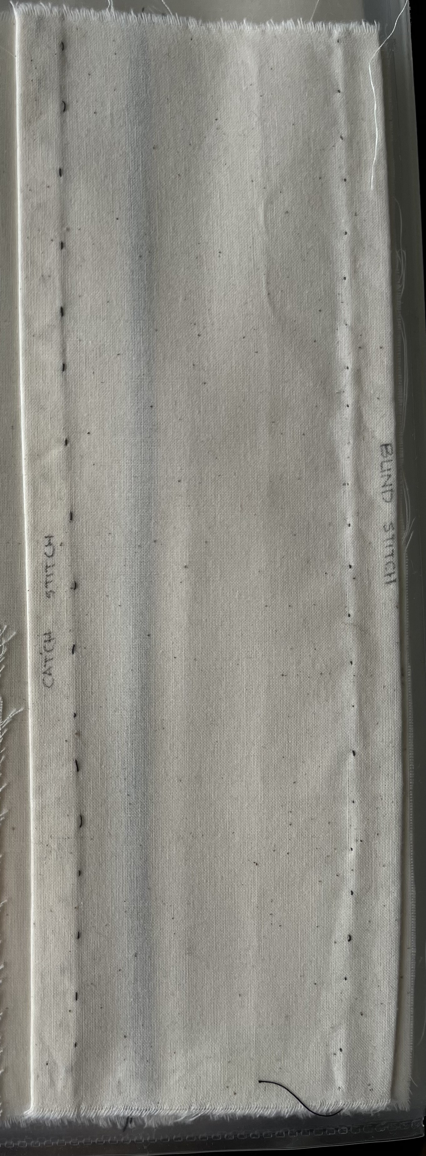 Hand Stitching: Blind stitch, Catch Stitch