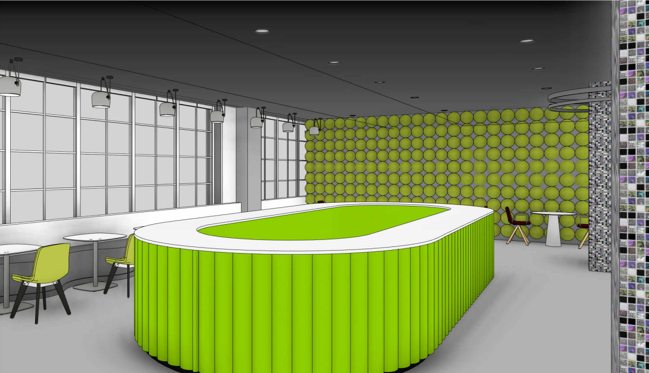 Rendered Work Café/Multipurpose Space