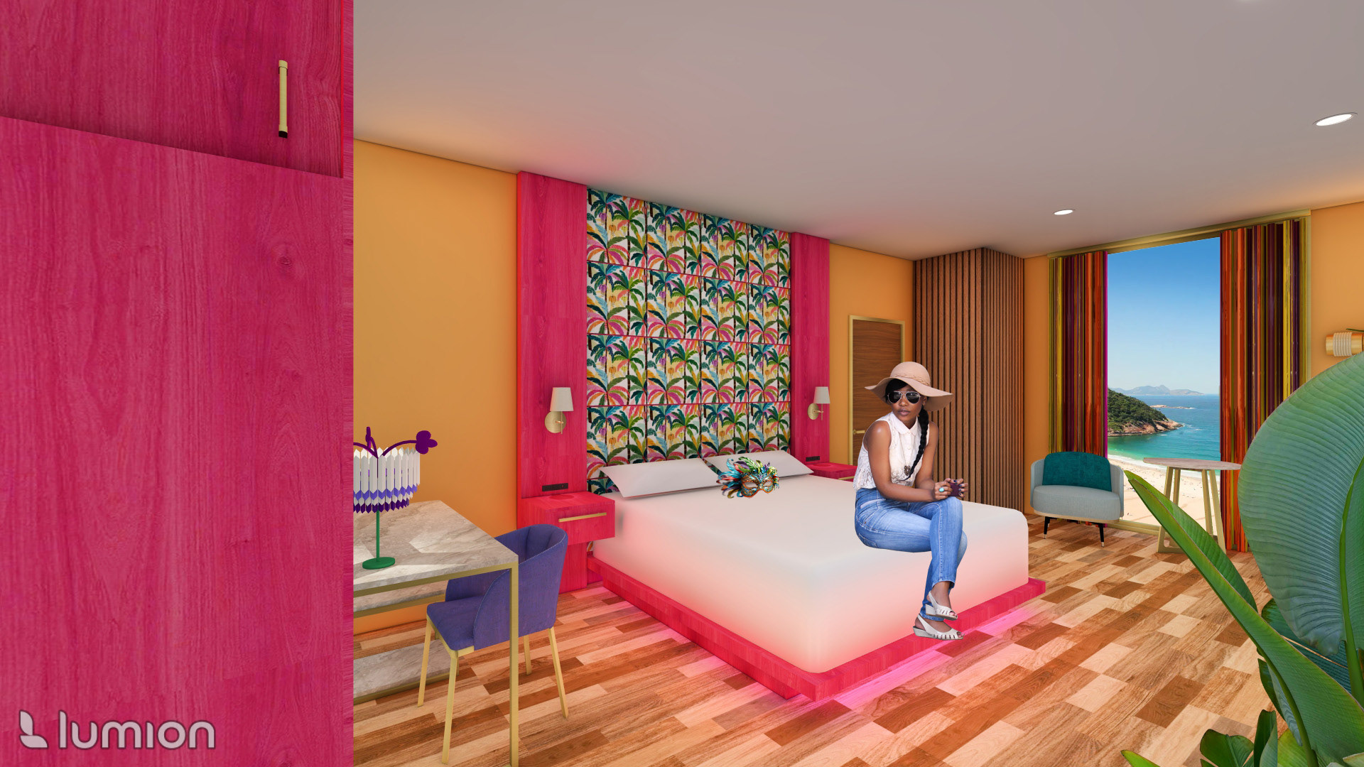 Guestroom: Bed Wall