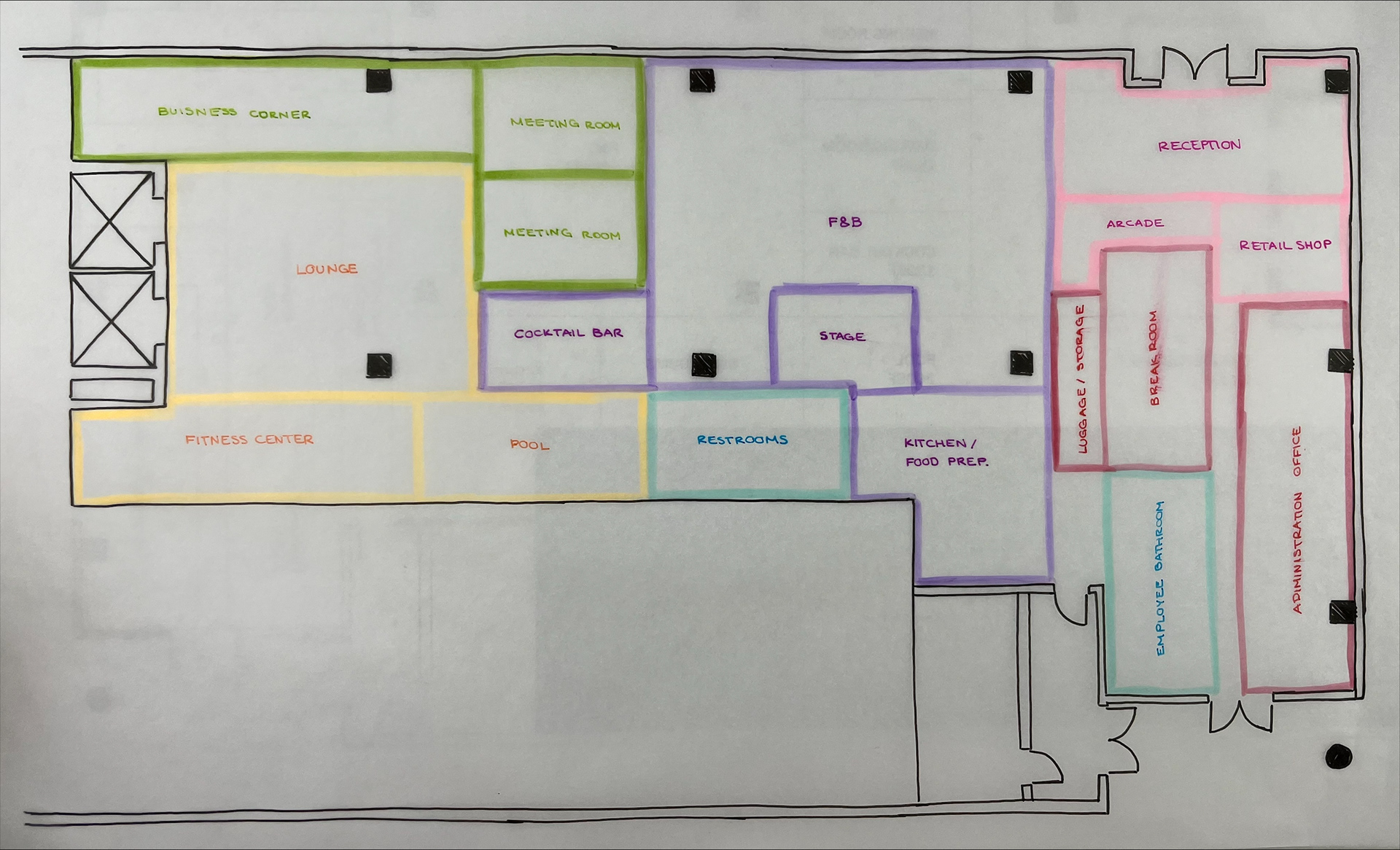 Lobby Bubble Diagram: 1/8" = 1'-0"