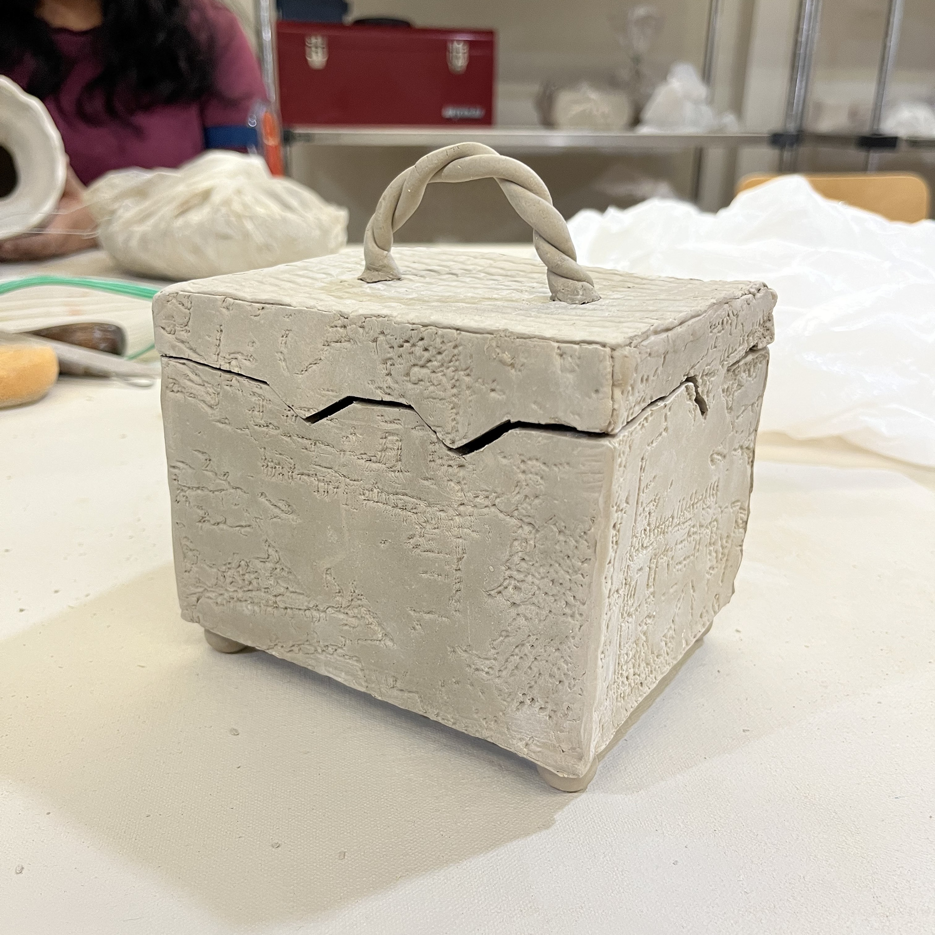 Slab Box: Southeast View (Bisque Fired)
