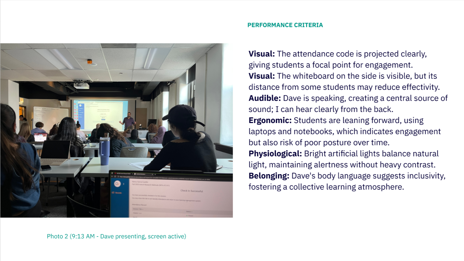  Photo 2: Performance Criteria