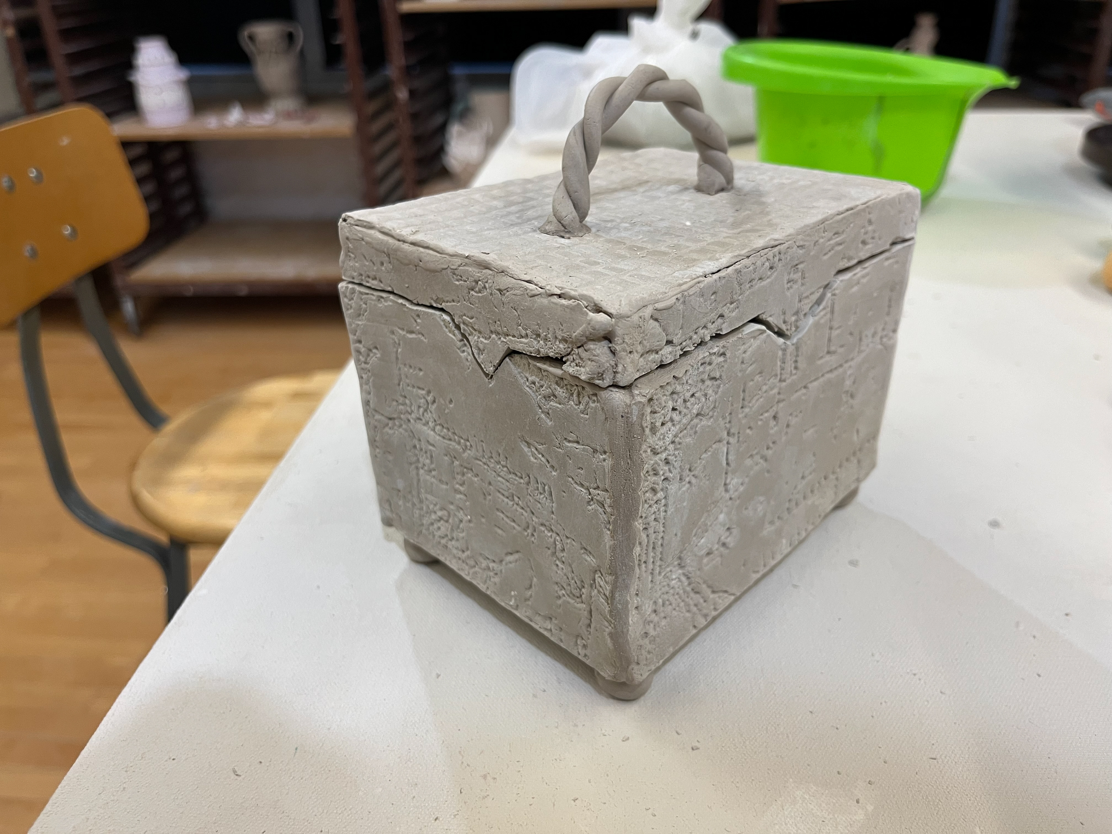 Slab Box: Northeast View (Bisque Fired)