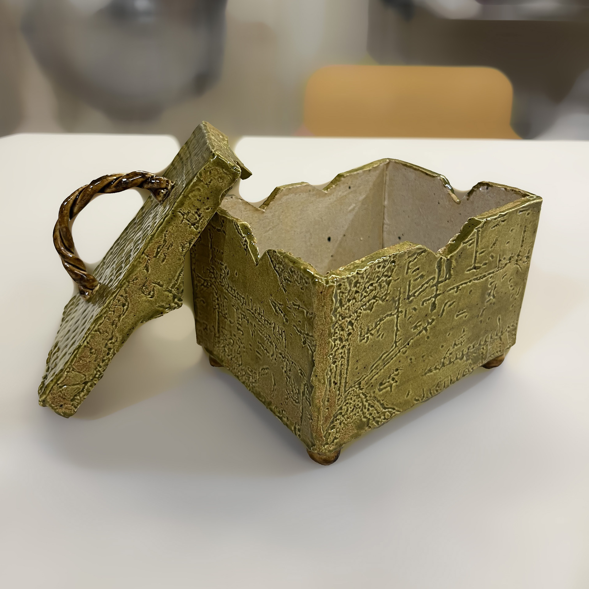 Glazed Slab Box: Opened
