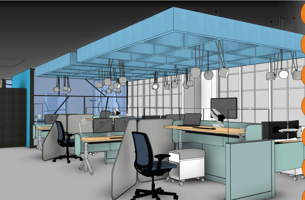 Rendered Open Office Area 1