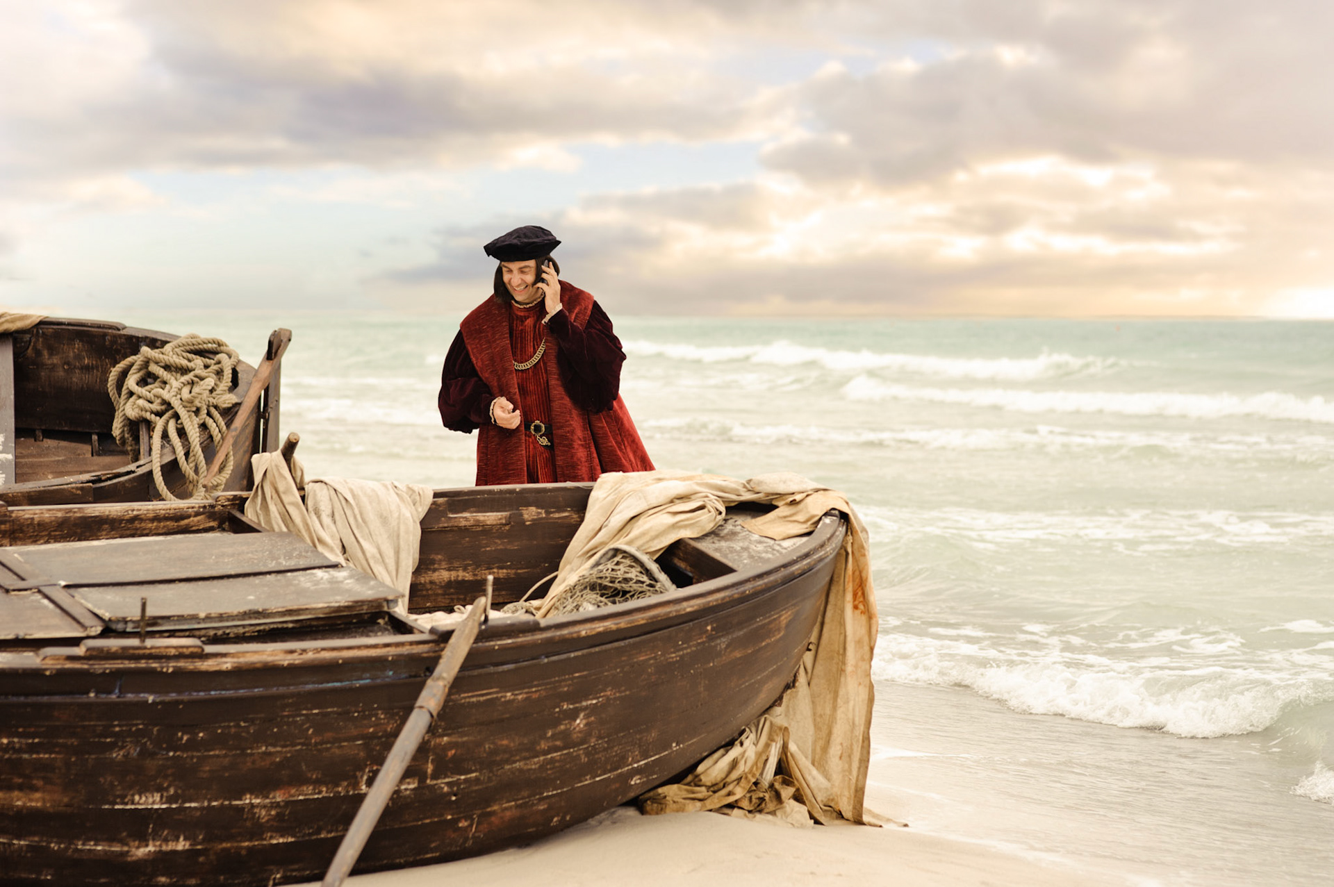 Christopher Columbus - Cristoforo Colombo - Client: TIM - Agency: Santo - Featuring: Neri Marcore', Bianca Balti and Marco Marzocca