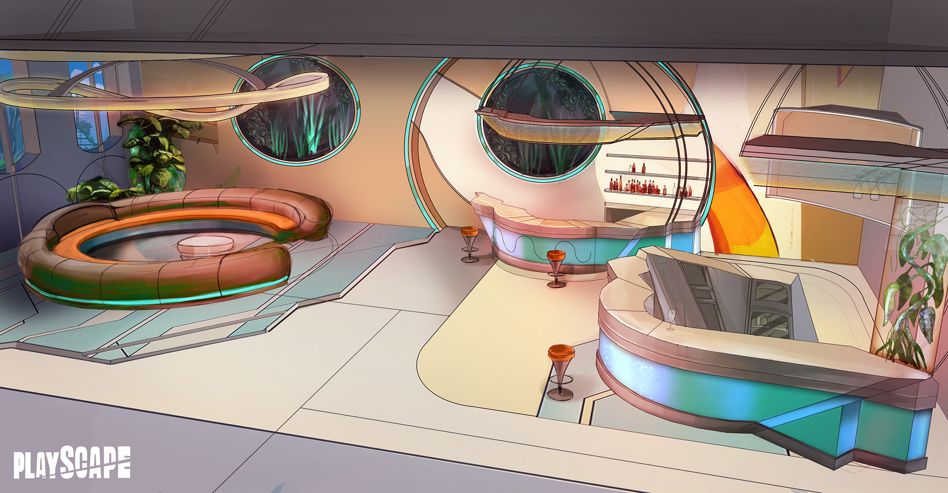 Playscape interior design sketch