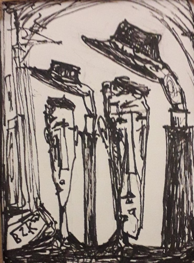 "Dvojnik" 65mm x 45mm nk on paper 2020