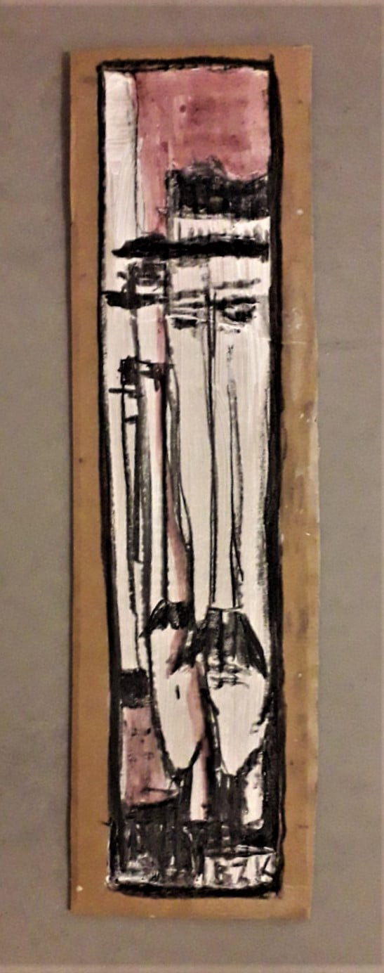 "durchschaun III" - Kohle und Gouache auf Karton, 2021
