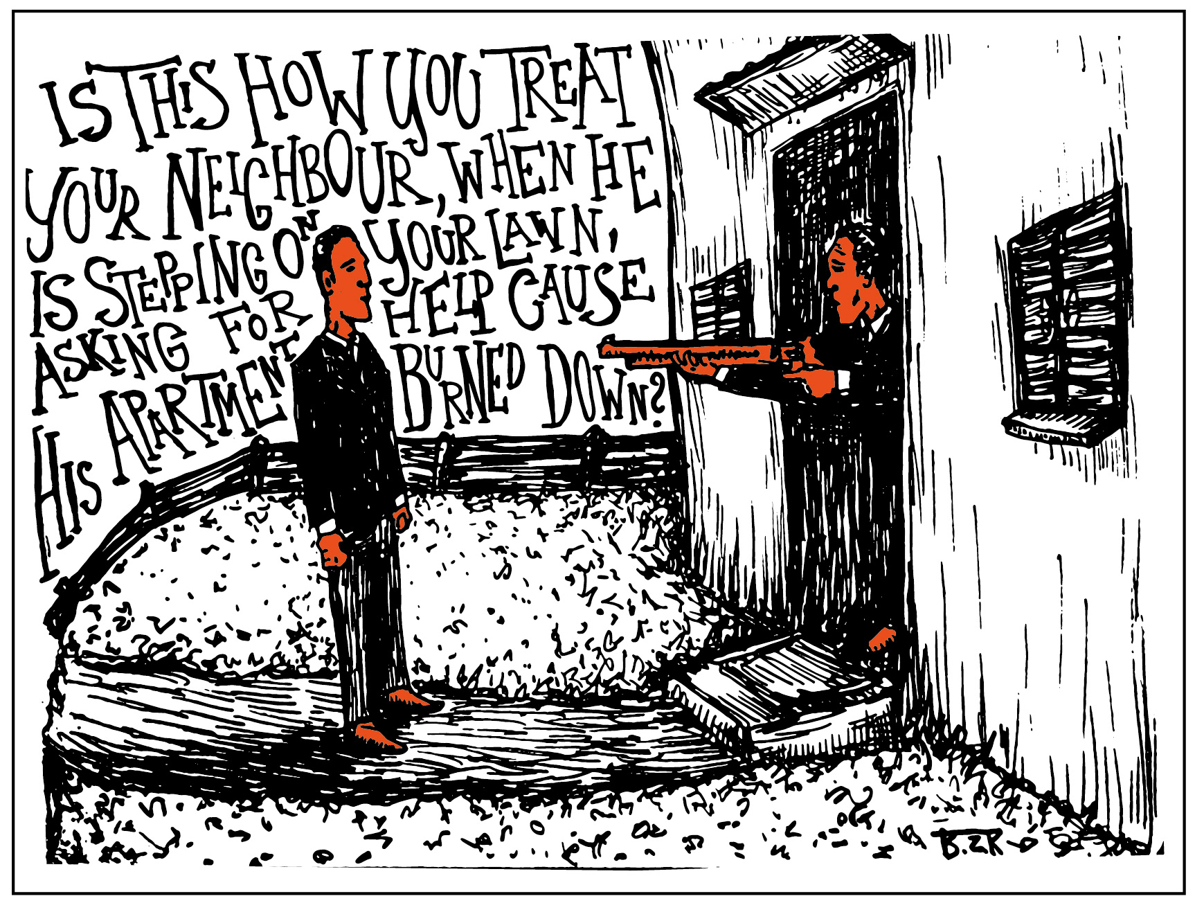 "Neighbour" ink on paper 2020