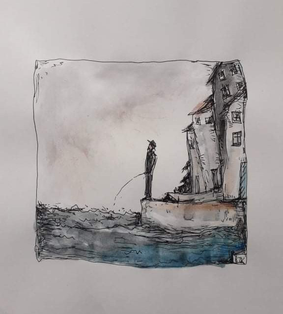 " canale grande" - Tusche und Aquarell auf Papier, 2022