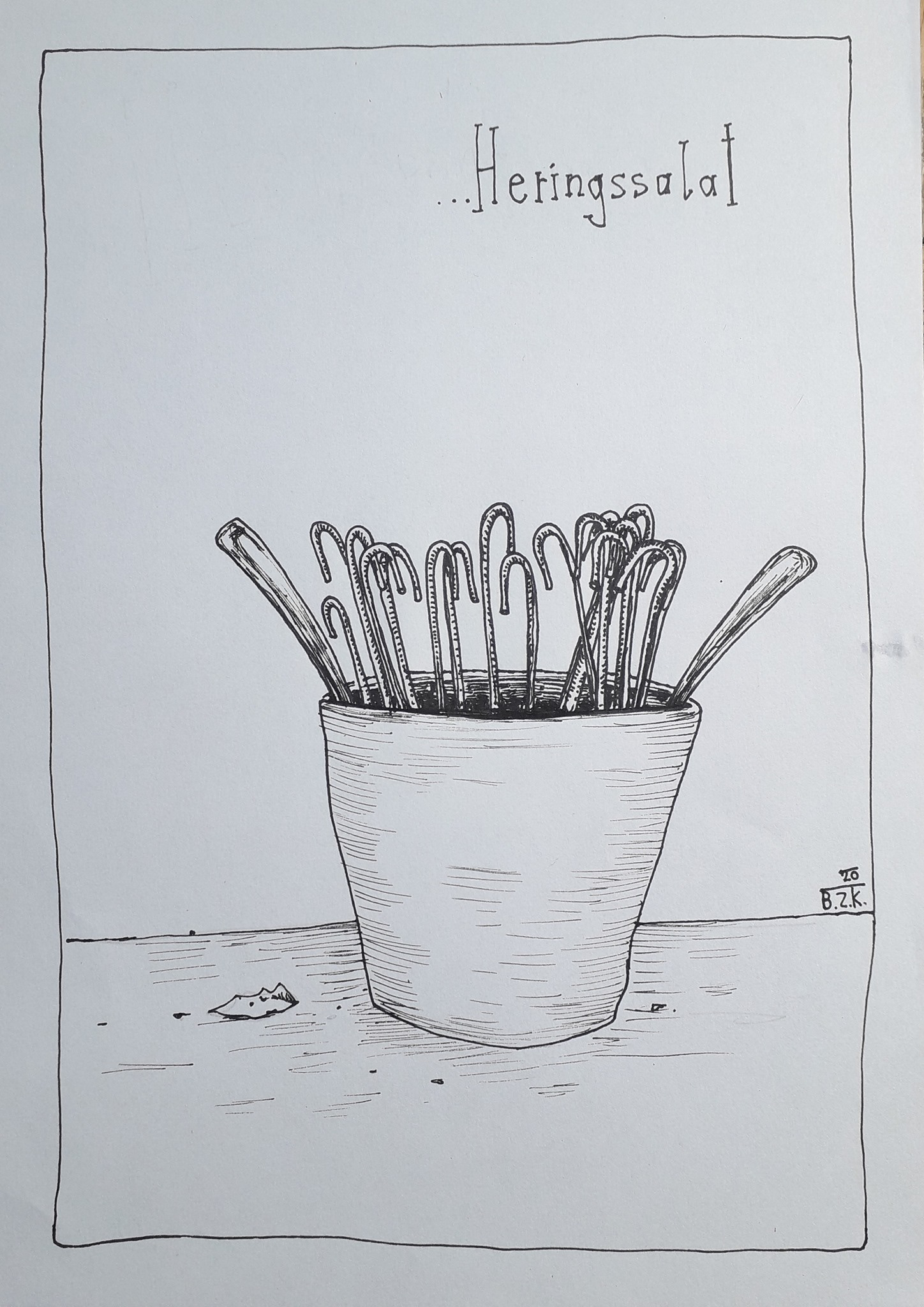 "Heringssalat" ink on paper 2020