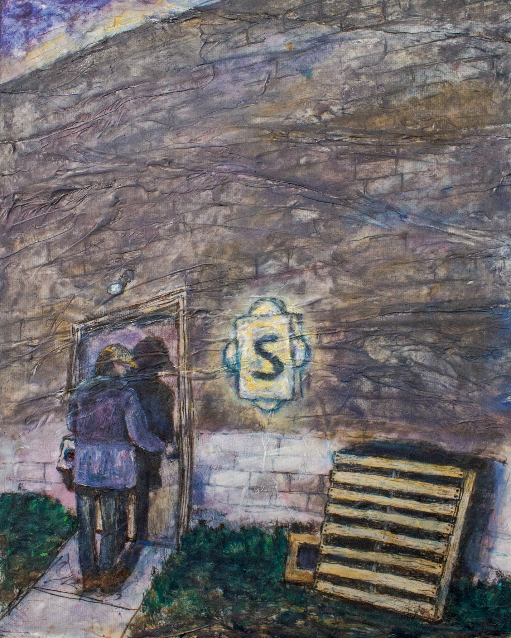 𝘐'𝘭𝘭 𝘏𝘢𝘷𝘦 𝘠𝘰𝘶 𝘢𝘴 𝘠𝘰𝘶 𝘈𝘳𝘦, Ink transfer, acrylic, and oil on canvas, 2023, 16 x 20" 