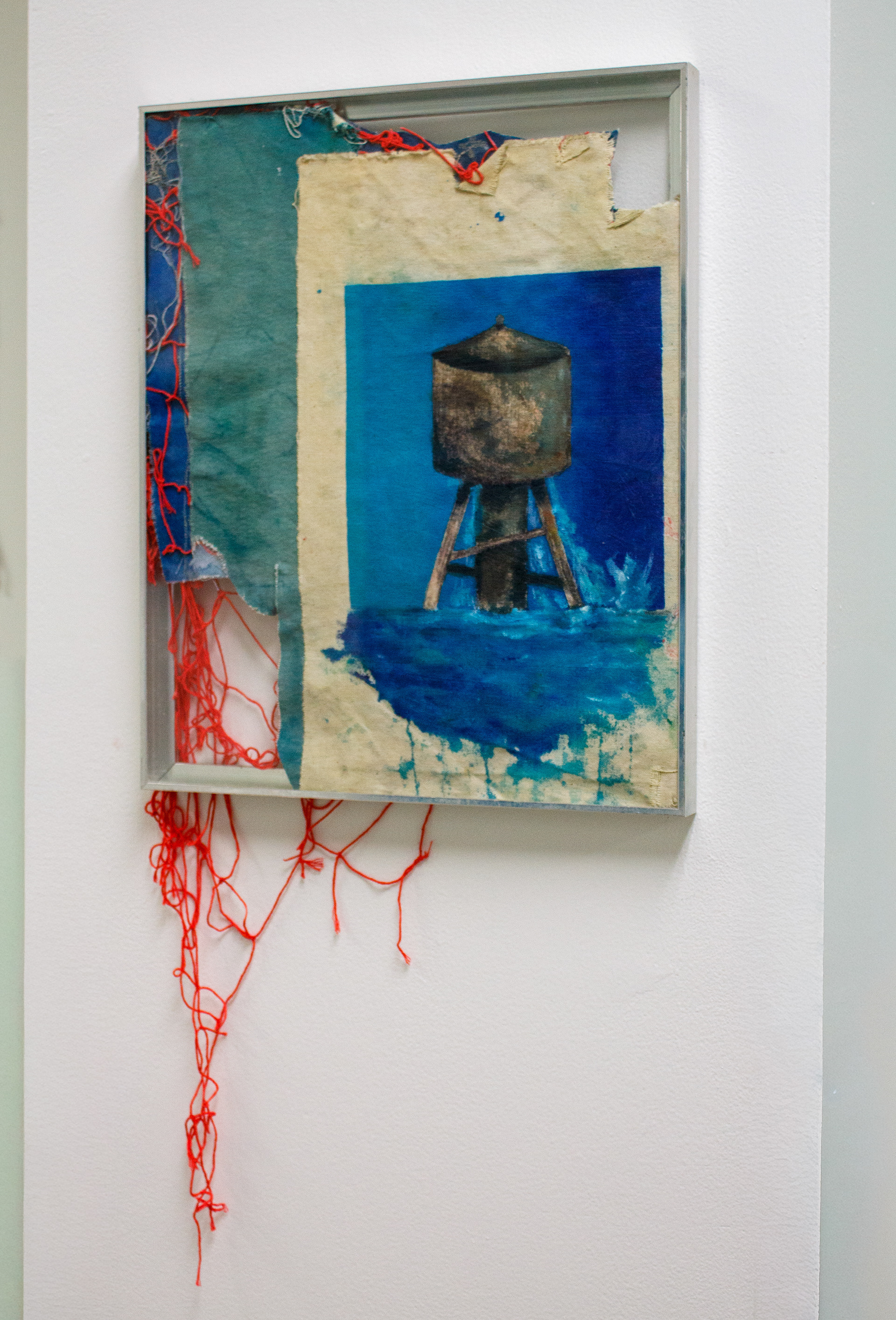 𝘗𝘳𝘰𝘷𝘪𝘥𝘪𝘯𝘨 𝘗𝘳𝘦𝘴𝘴𝘶𝘳𝘦, multimedia on canvas in aluminum frame, 2025, 11 x 14"