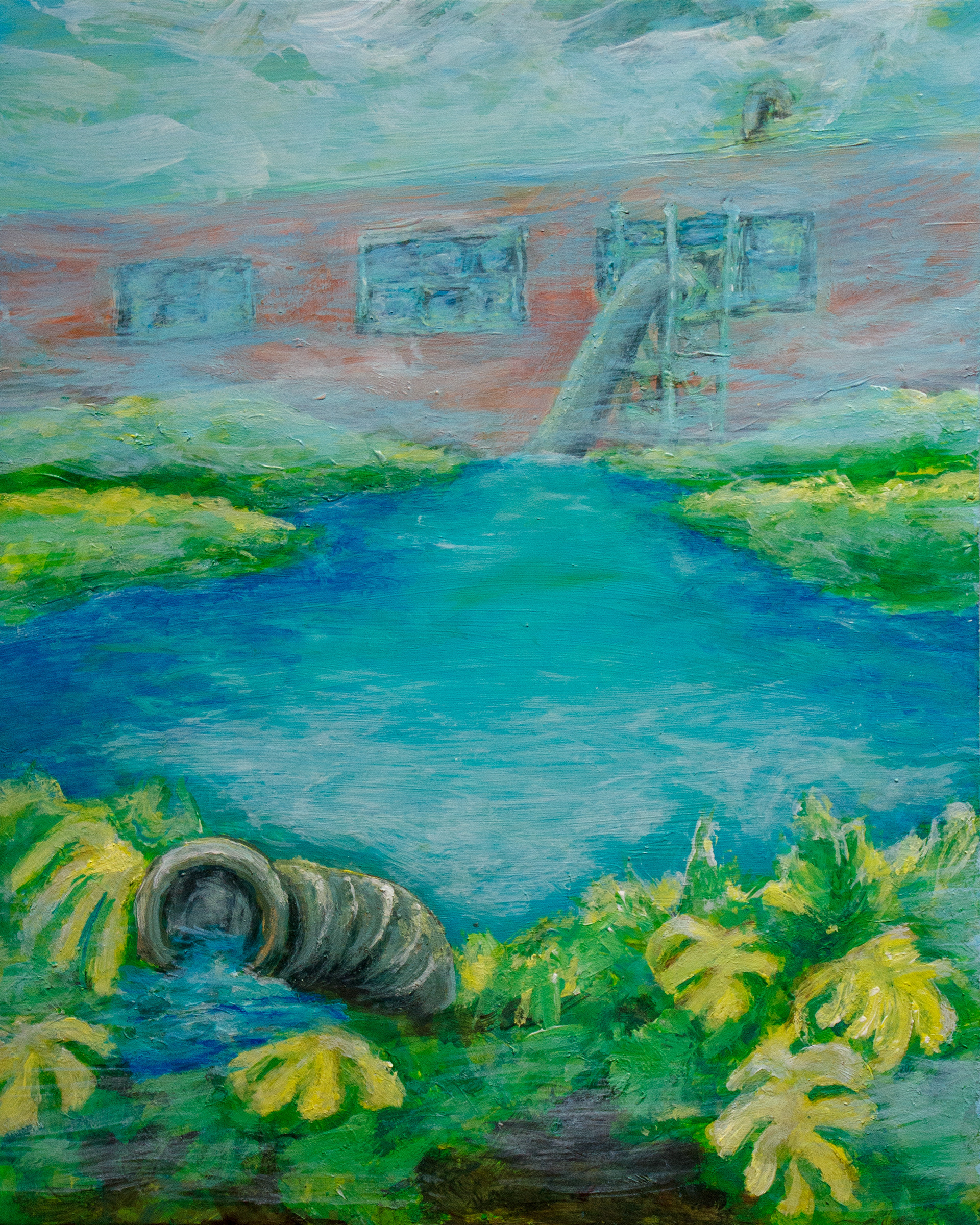 𝘛𝘩𝘦 𝘗𝘪𝘵, acrylic on panel, 2025, 8 x 10"