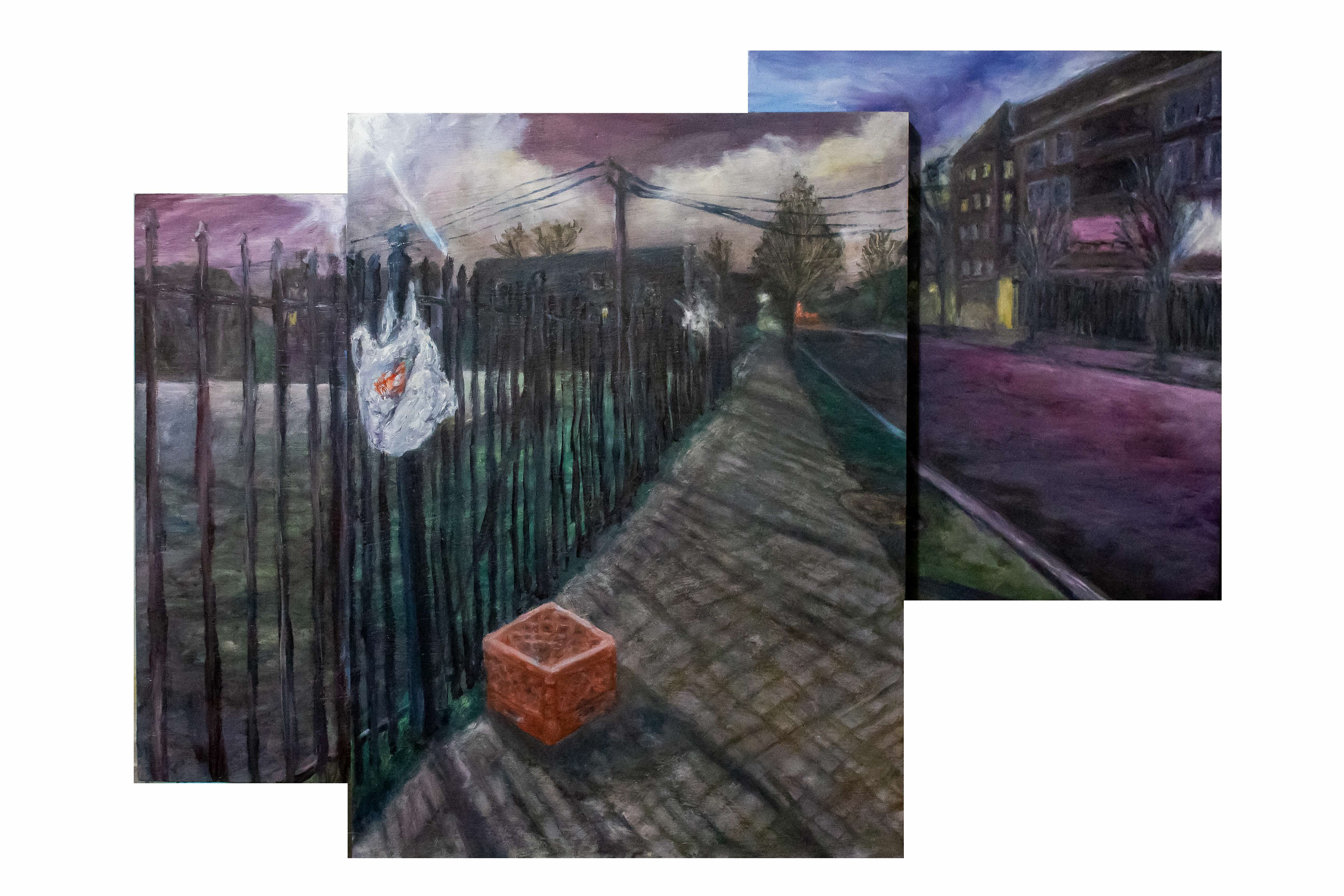 𝘛𝘰𝘨𝘦𝘵𝘩𝘦𝘳 𝘞𝘦 𝘈𝘳𝘦 𝘍𝘰𝘳𝘭𝘰𝘳𝘯, oil paint on adhered panels, 2024, 30”L x 22”H x 1.5”D