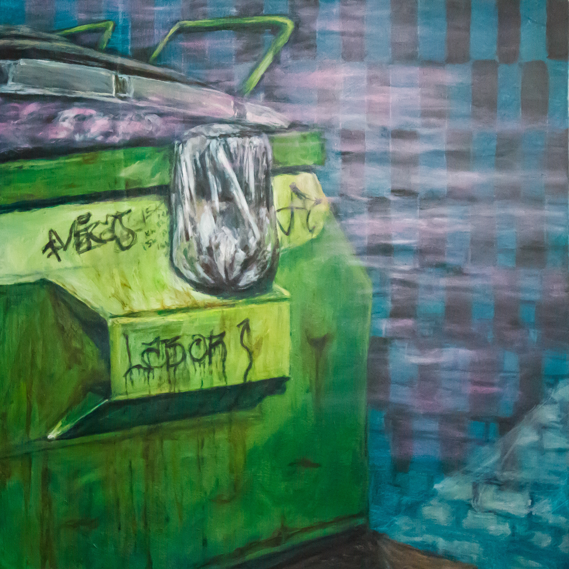 𝘗𝘶𝘭𝘭𝘪𝘯𝘨 𝘛𝘰𝘰 𝘎𝘦𝘯𝘵𝘭𝘺, multimedia on panel, 2025, 23 x 23”