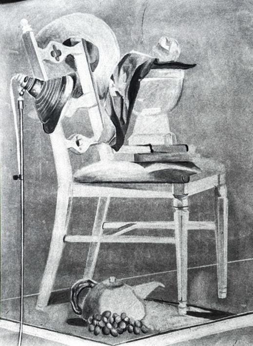 Transparent Construction Charcoal Drawing, charcoal on paper, 18 x 24"