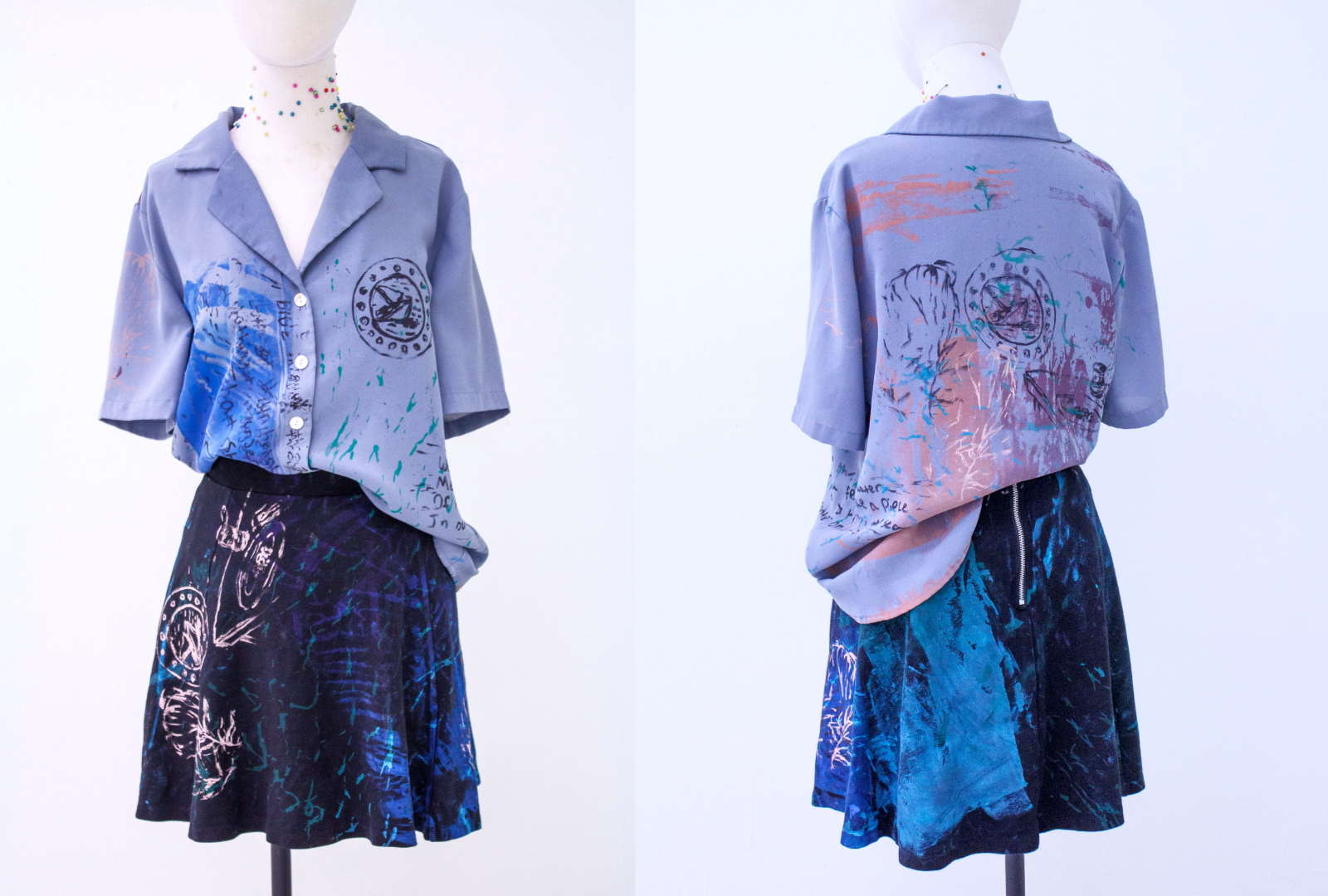 𝘞𝘩𝘦𝘳𝘦 𝘛𝘩𝘦 𝘚𝘬𝘺 & 𝘞𝘢𝘵𝘦𝘳 𝘔𝘦𝘢𝘵 II, acrylic monoprints on paper textiles, 2025, size small