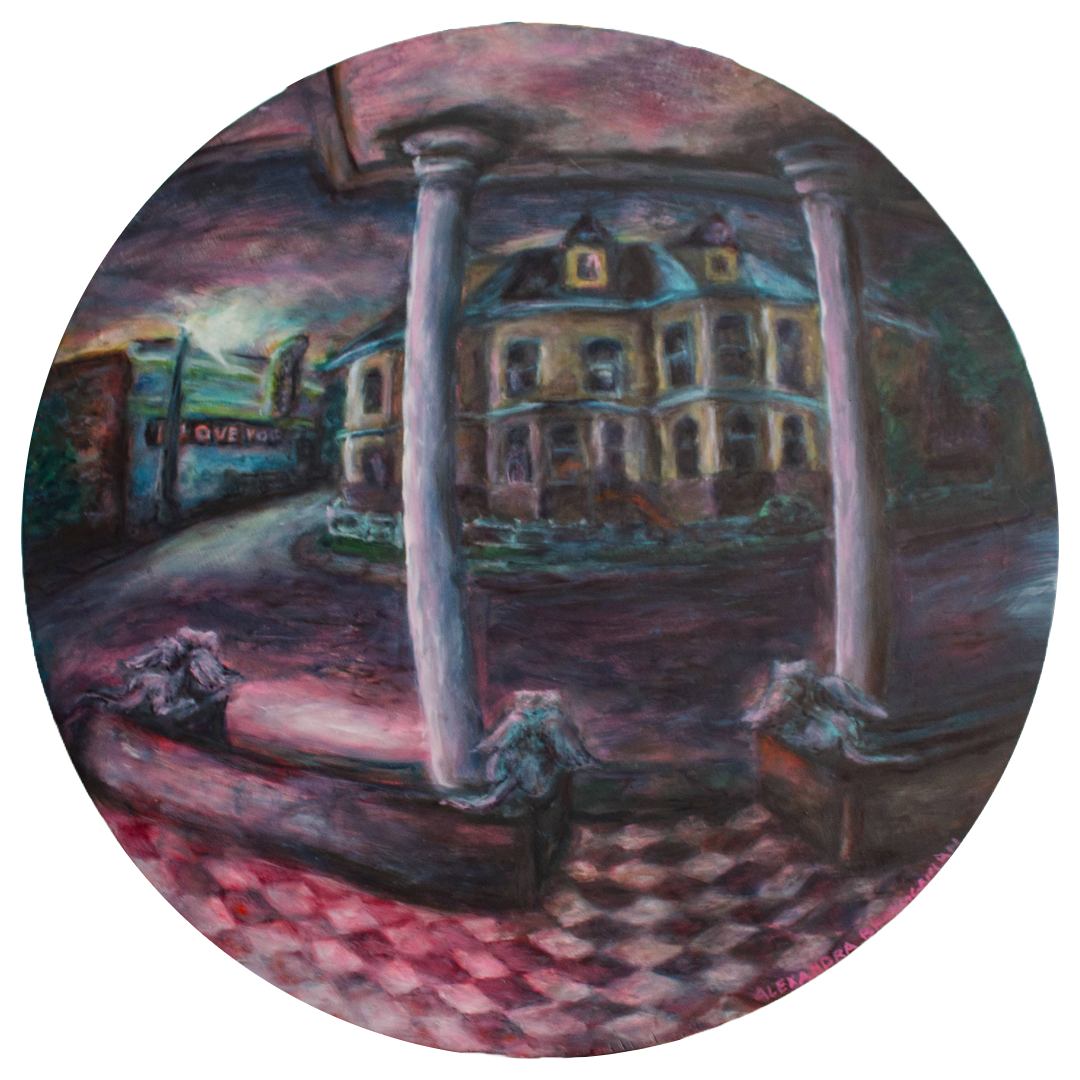 𝘏𝘰𝘸 𝘵𝘰 𝘚𝘢𝘺 𝘐 𝘓𝘰𝘷𝘦 𝘠𝘰𝘶, oil and stick on panel, 2024, 22 x 22"
