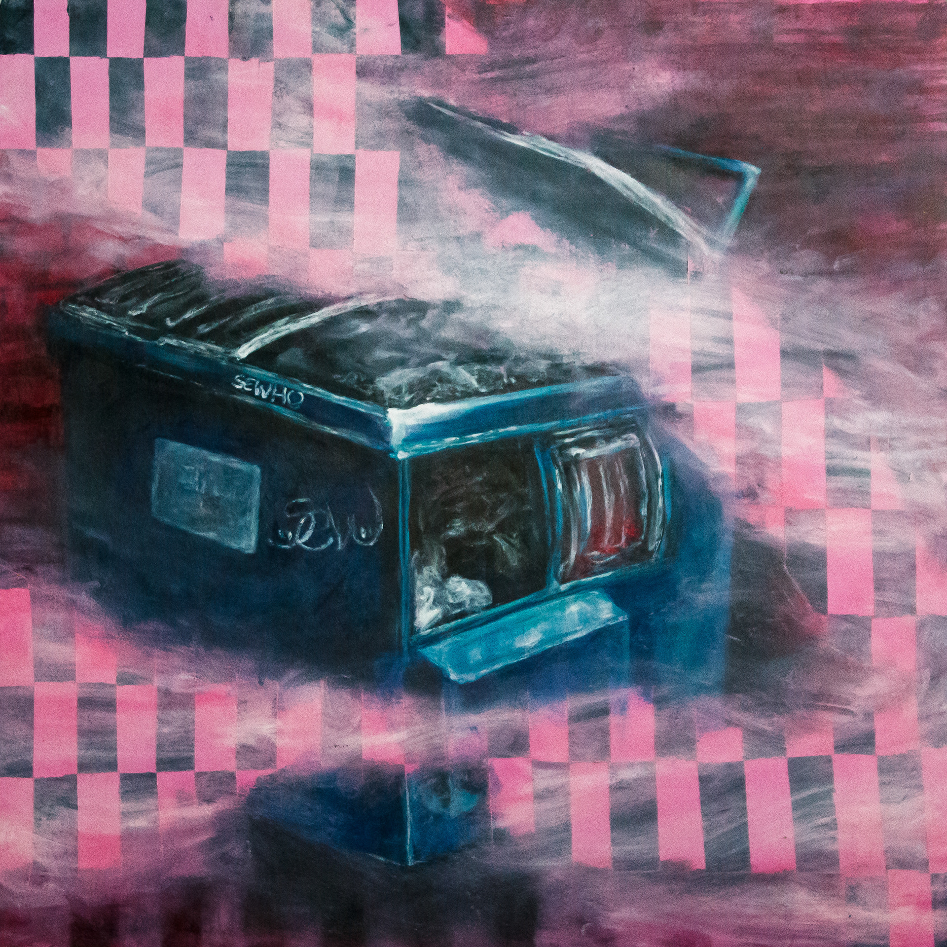 𝘚𝘭𝘪𝘱𝘴 𝘛𝘩𝘳𝘰𝘶𝘨𝘩, multimedia on panel, 2024, 23 x 23”