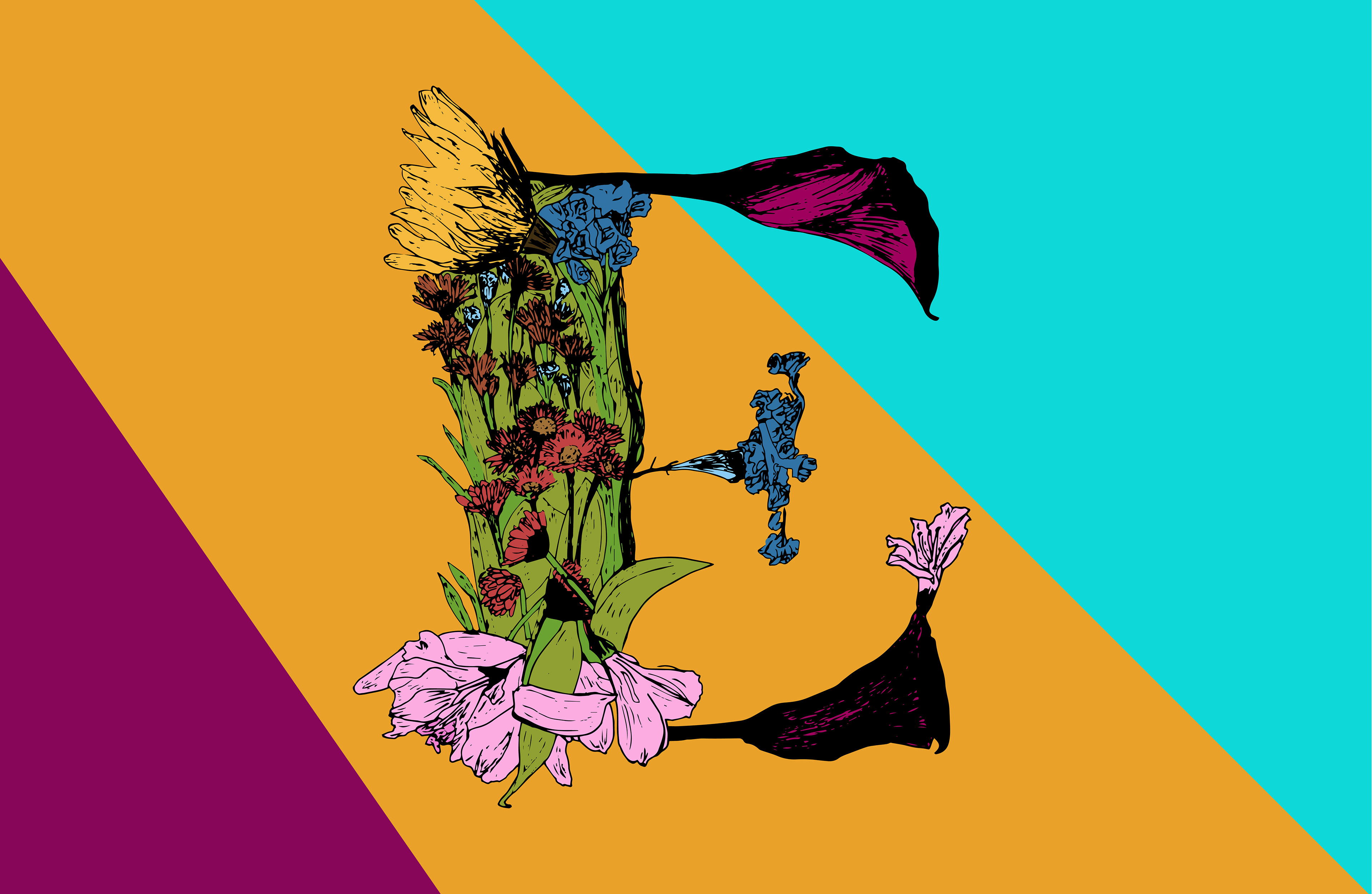 Utilized Adobe Illustrator to vectorize and create colorful letter designs for makeup bags and mugs!