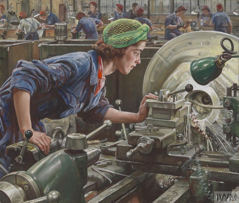 'Ruby Loftus Screwing a Breech-Ring' by Laura Knight, 1943 © IWM (Art.IWM ART LD 2850)