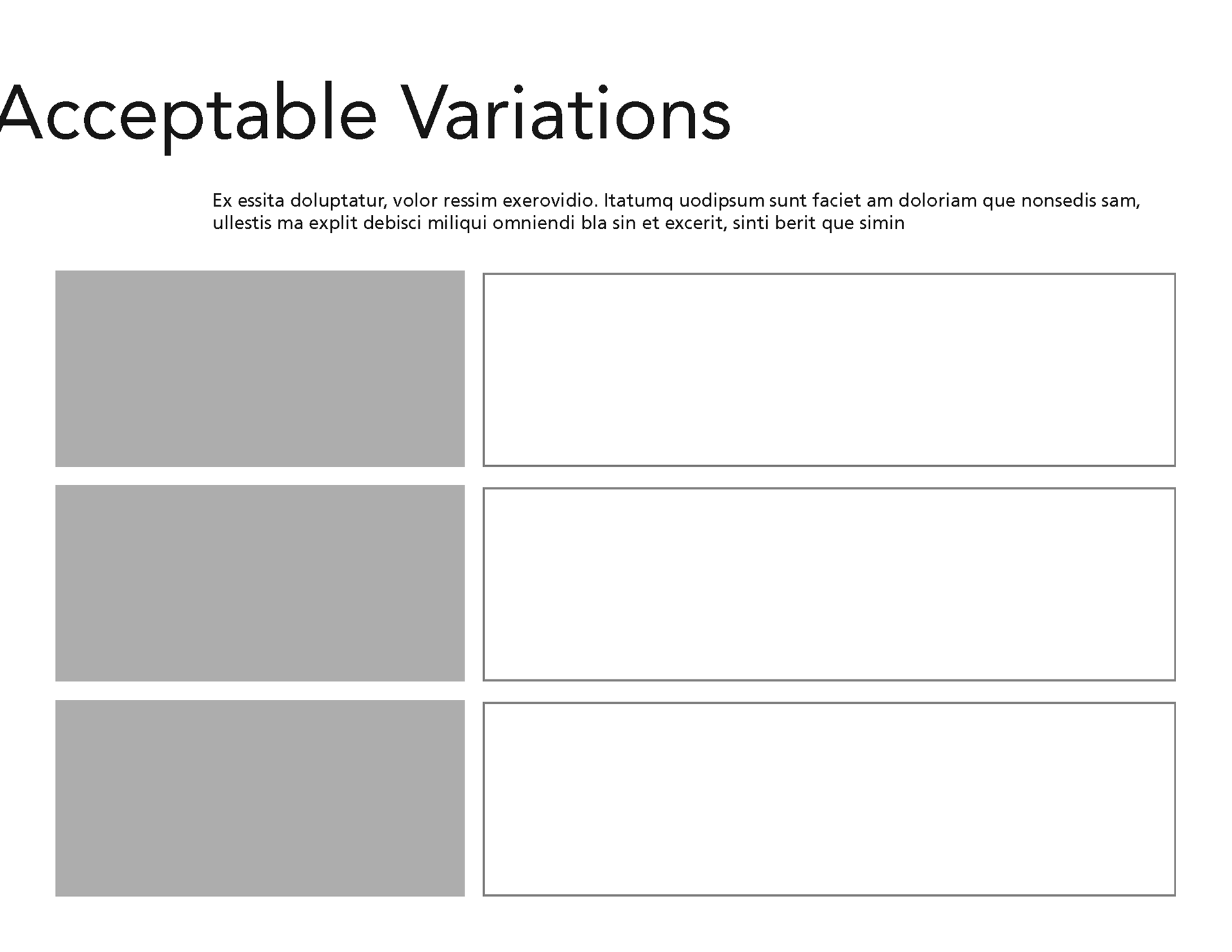 Acceptable Variations