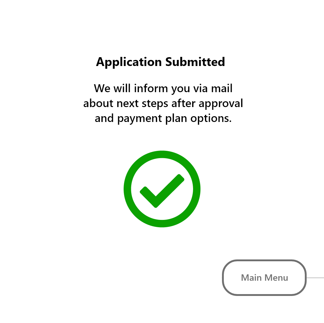 Application Submission Confirmation