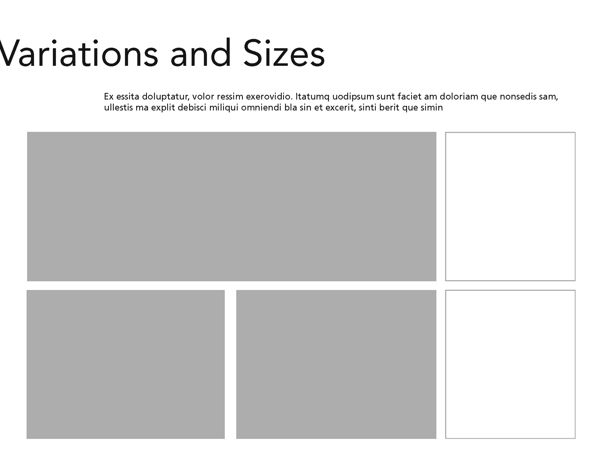 Variations and Sizes