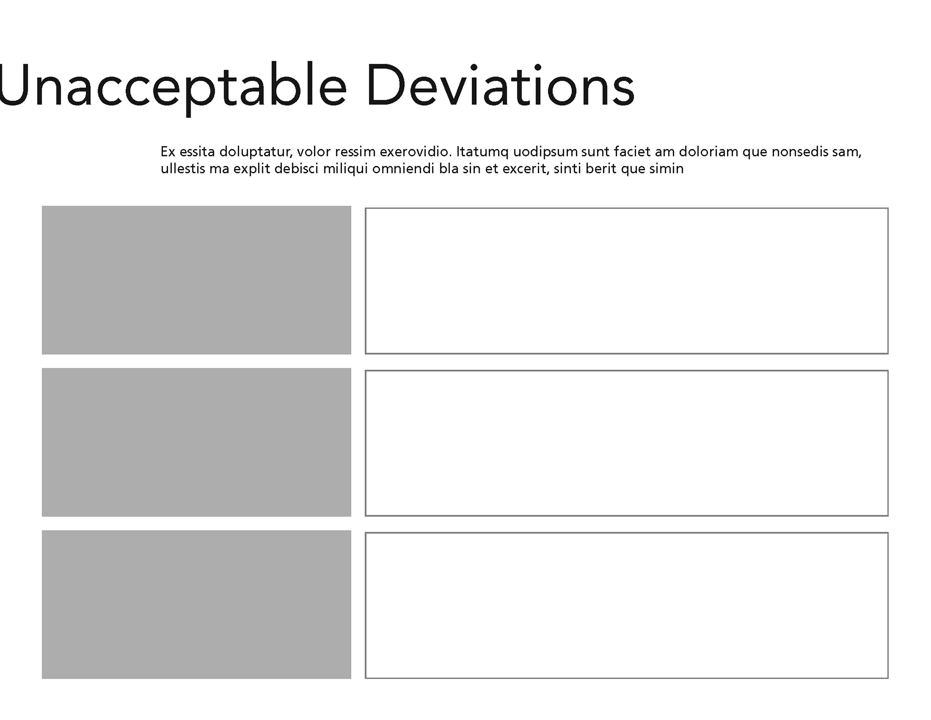 Unacceptable Deviations
