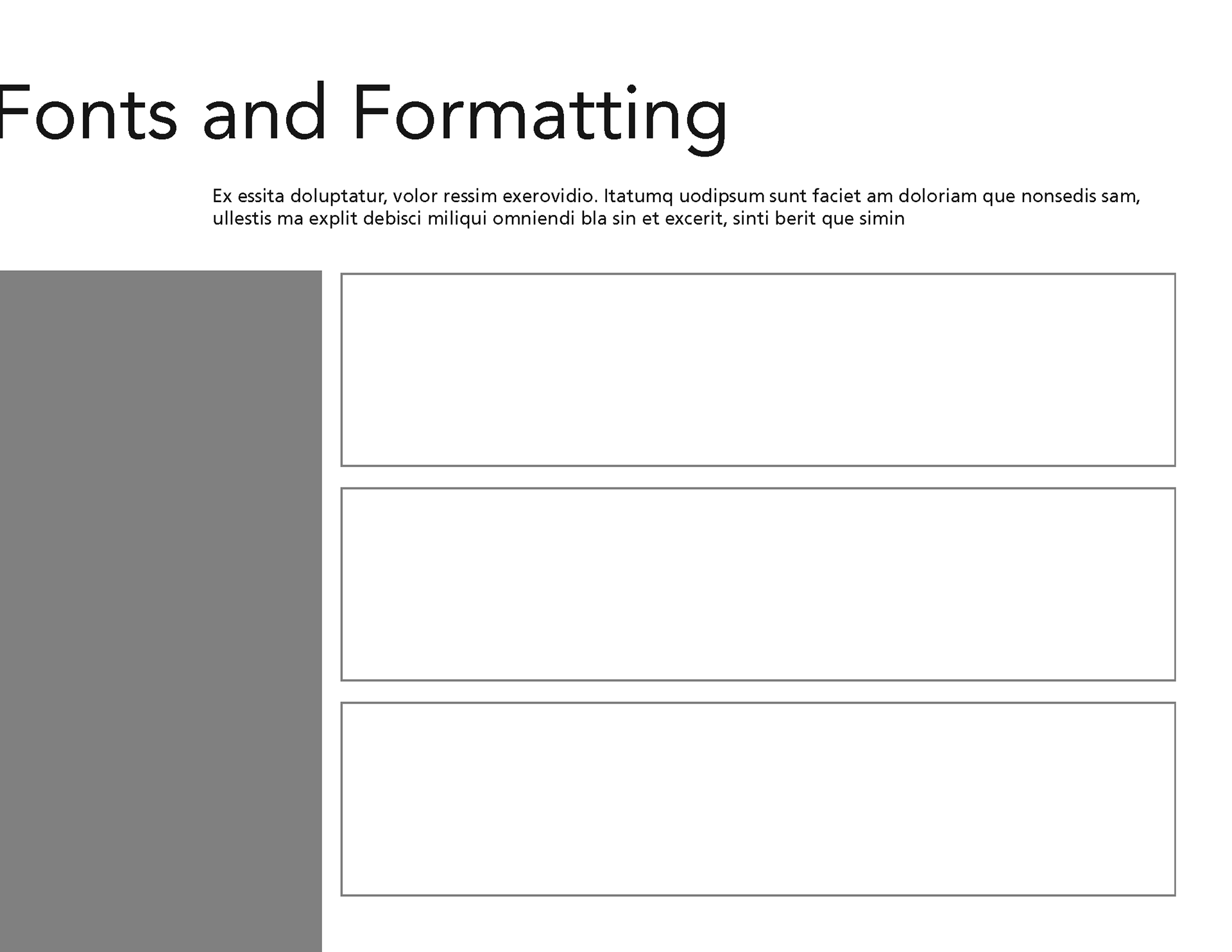 Fonts and Formatting
