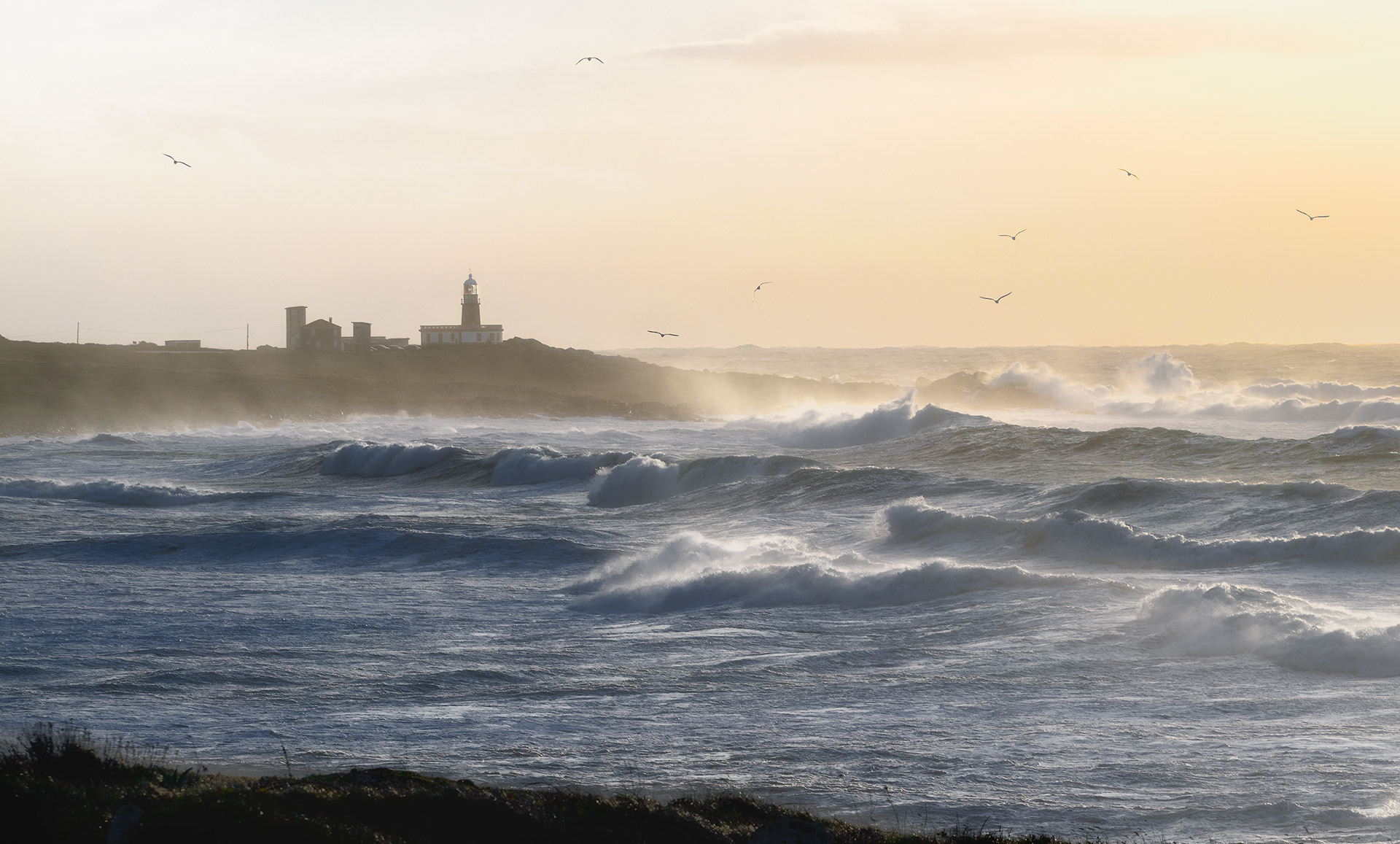 Temporal en el Faro de Corrubedo