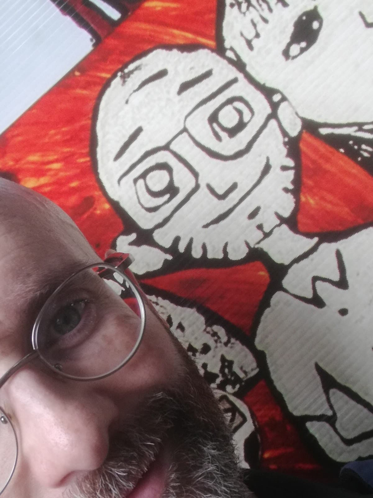 Standing beside my self portrait.