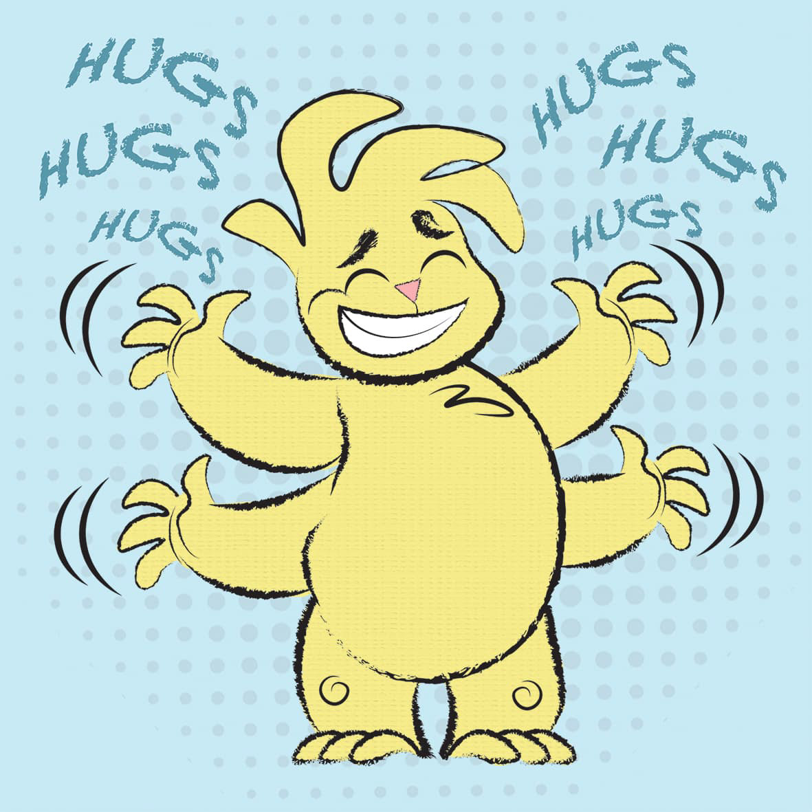 Pencil Casey Illustration - Free Hugs