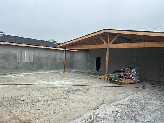 Exterior of Rear, New Addition and New Patio