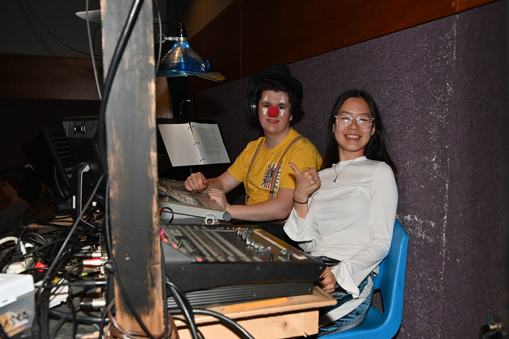 Godspell costume with Shisi Dai