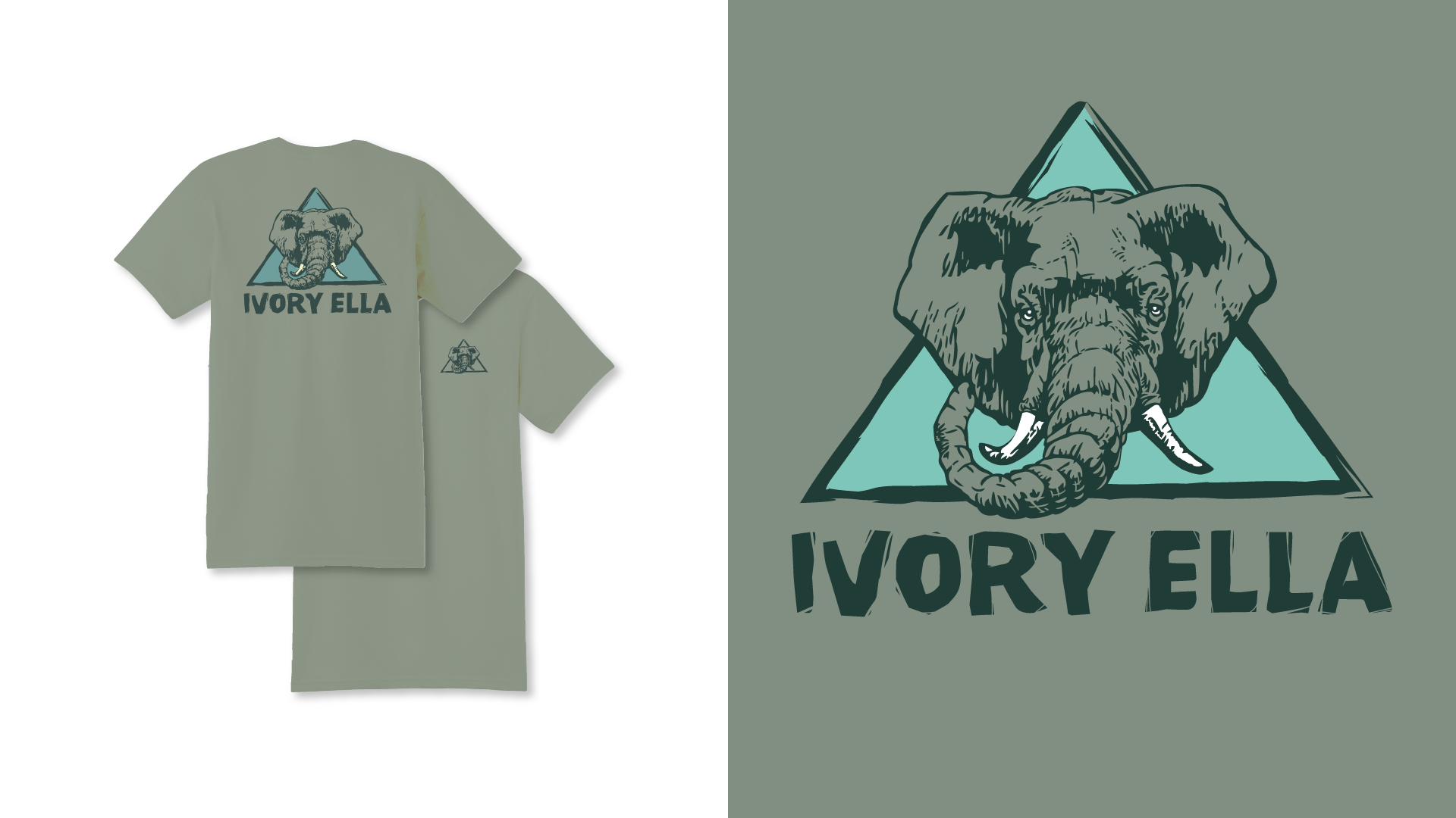 Ivory Ella Elephant with tusks t-shirt