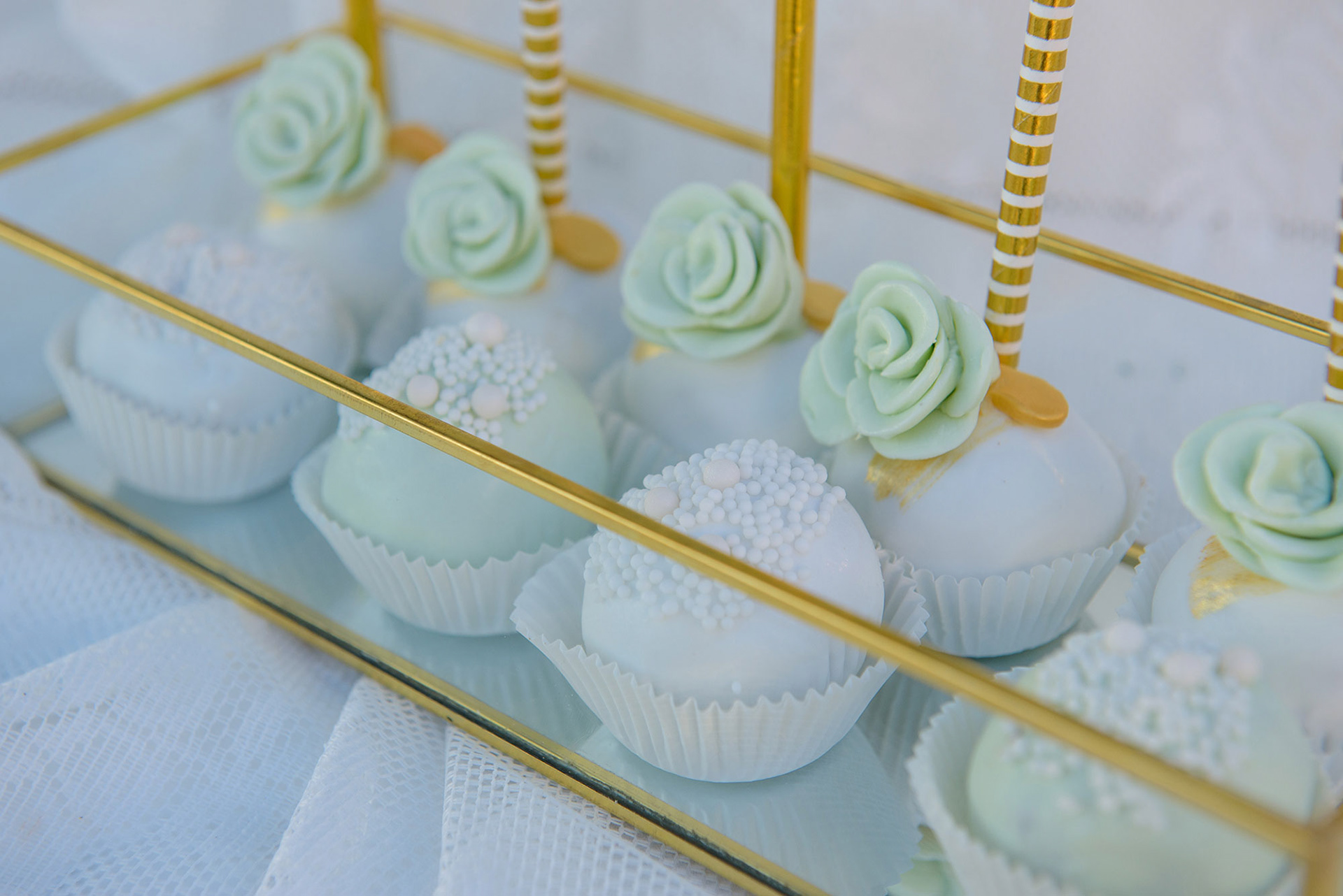 sweets from the wedding decorations outside the church