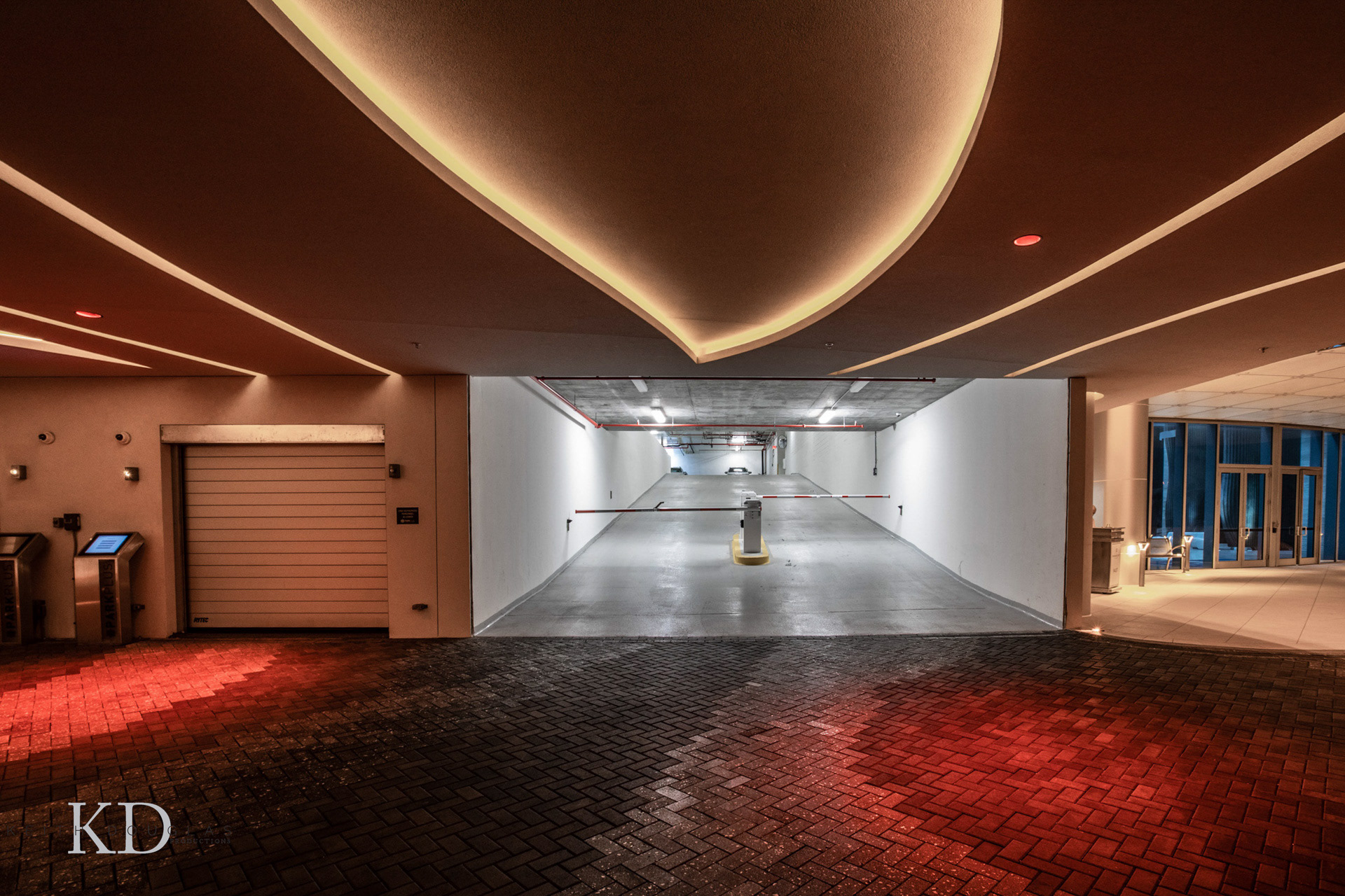 Upscale condominium amenities photography parking grage