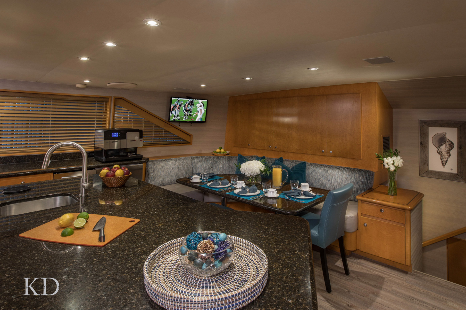 Yacht photographer Dion Sun kitchen seating