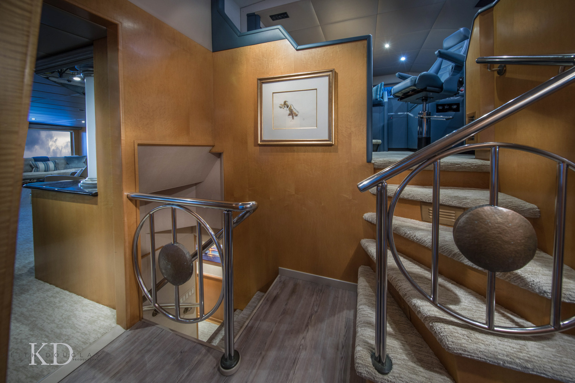 Yacht photographer Dion Sun stairs to upper deck