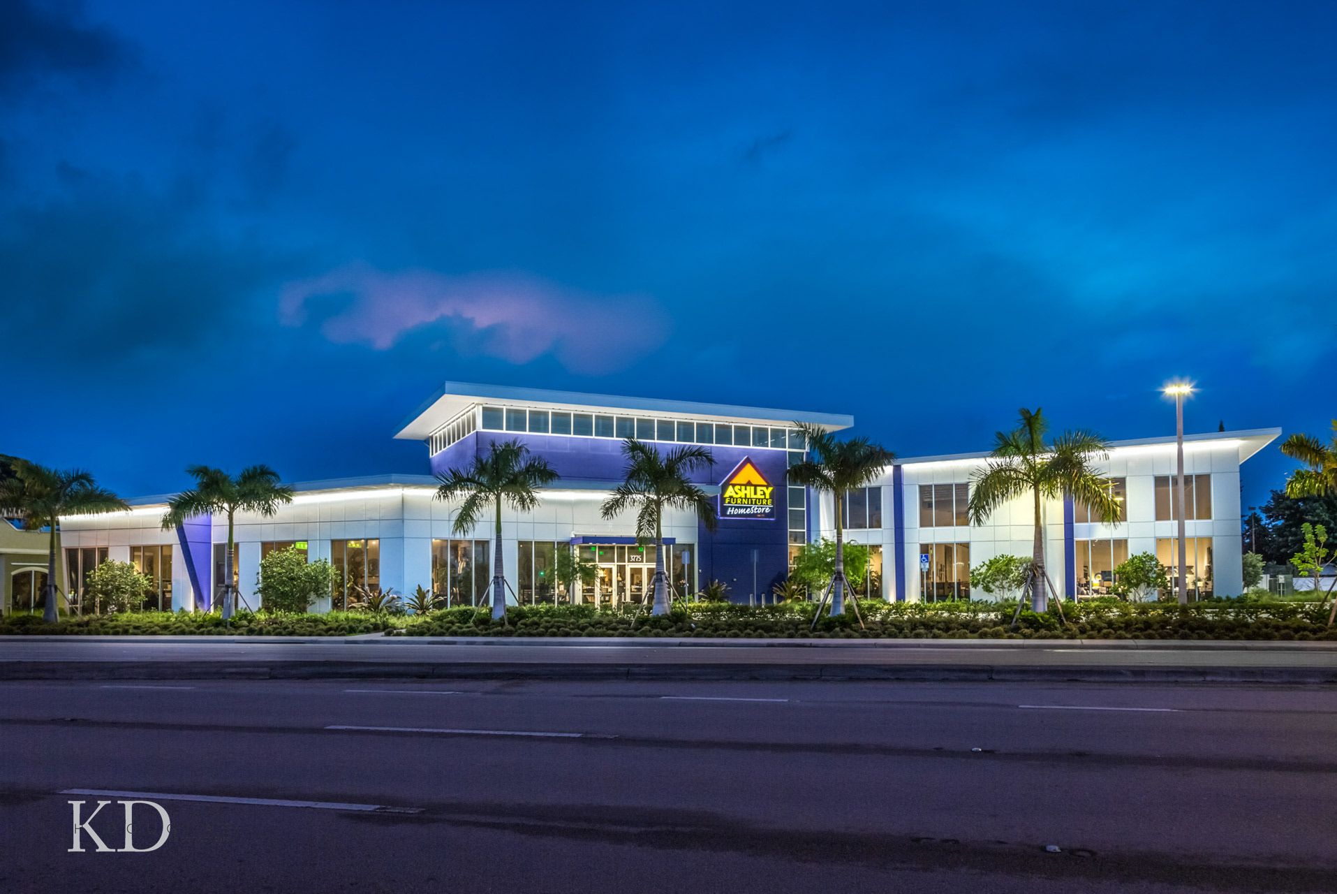 City furniture exterior night view Ft Lauderdale