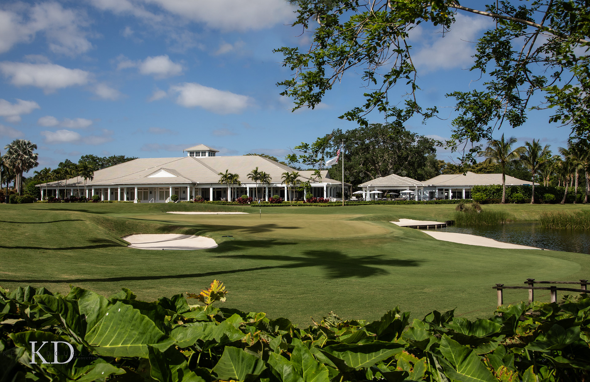 Golf course photography club house view