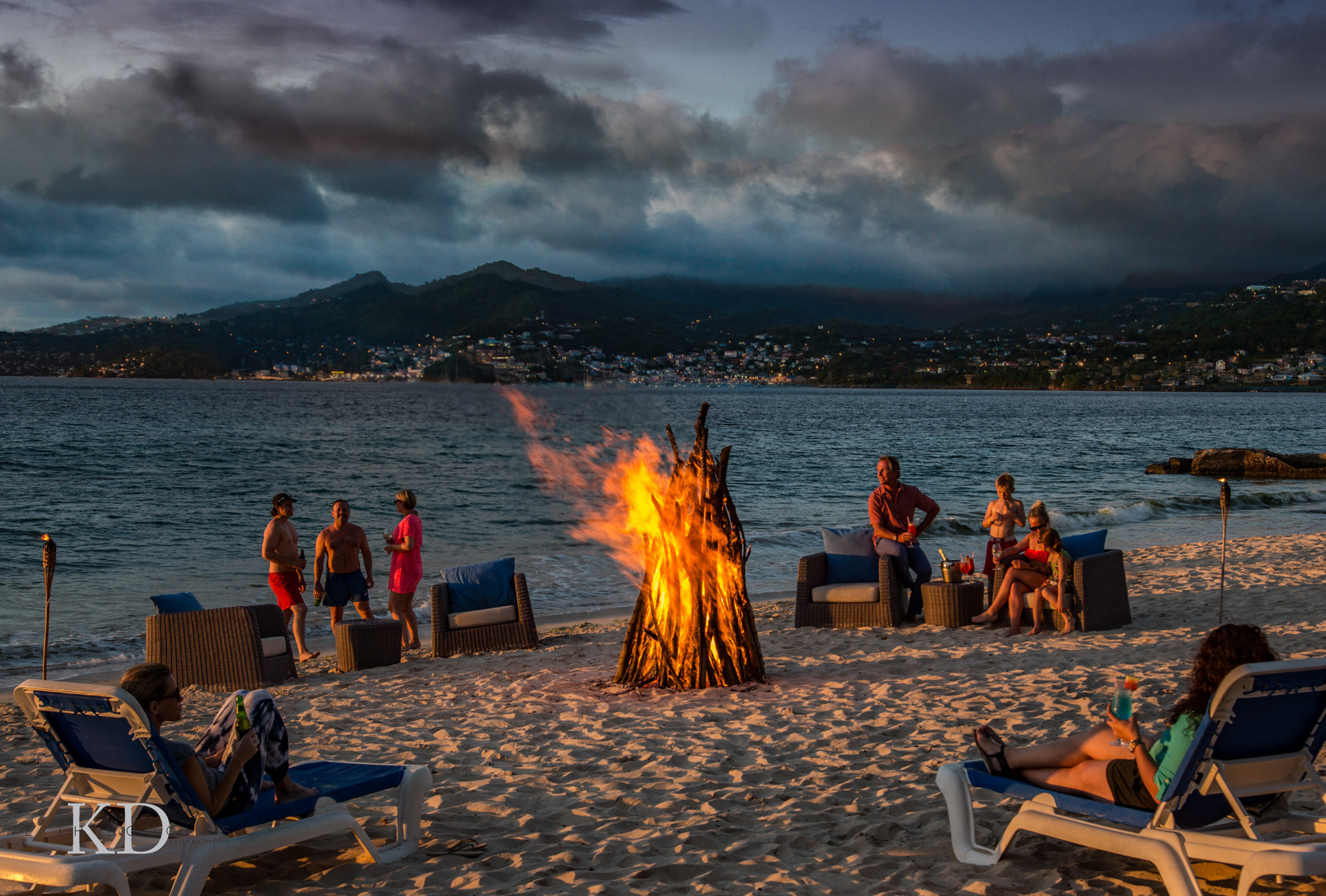 Luxury resort photography camp fire