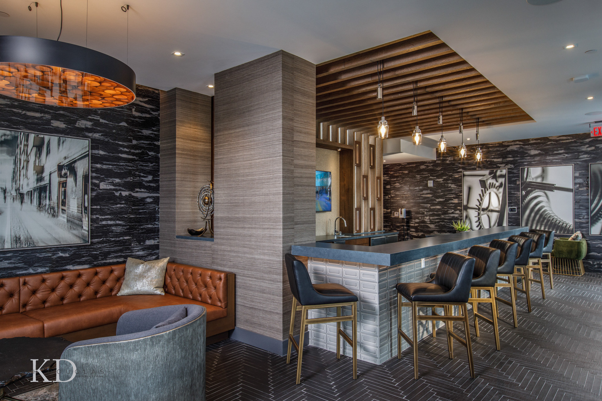 luxury apartment photography Novo Ft Lauderdale upper deck bar