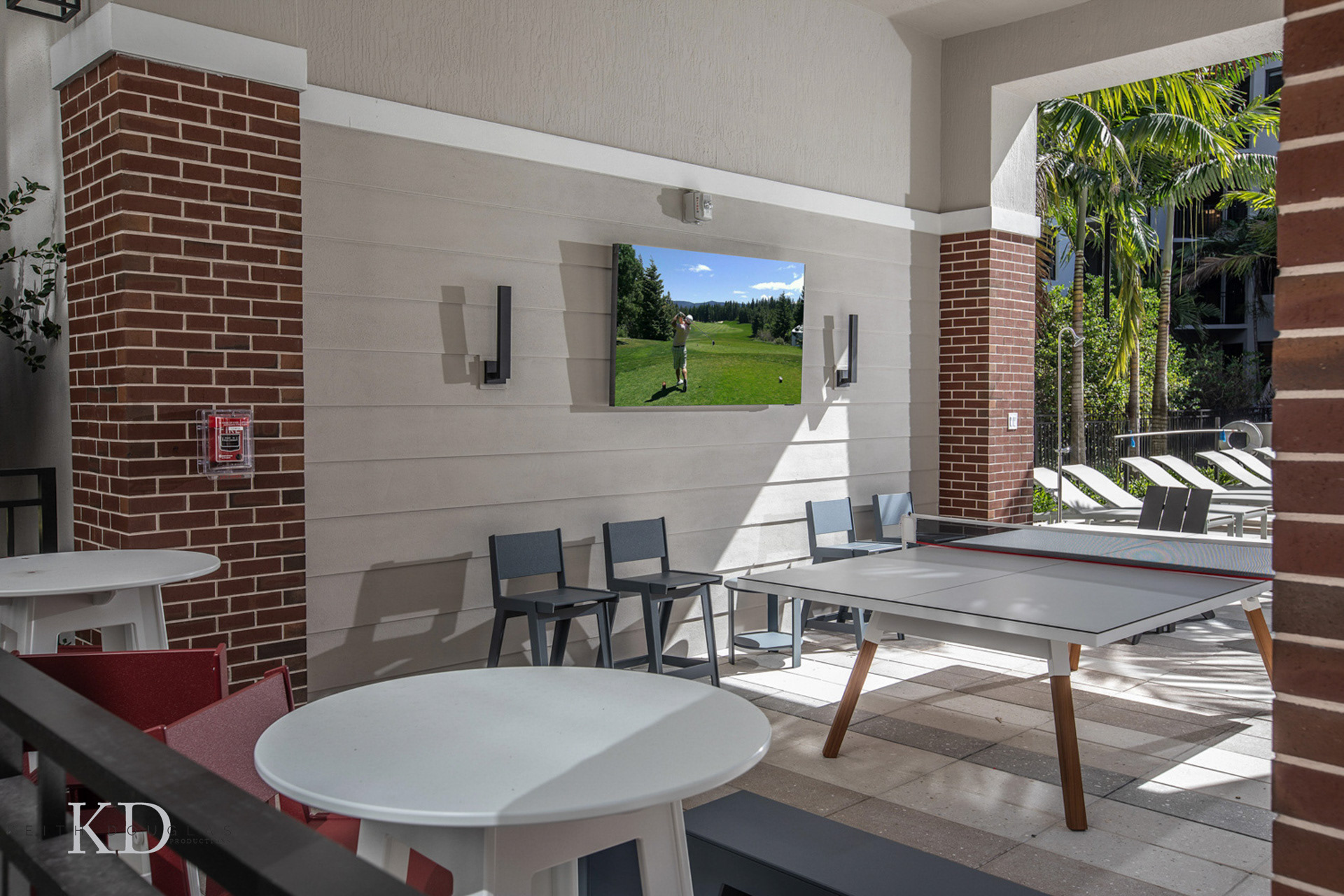 Upscale residential photographer pool side amenities