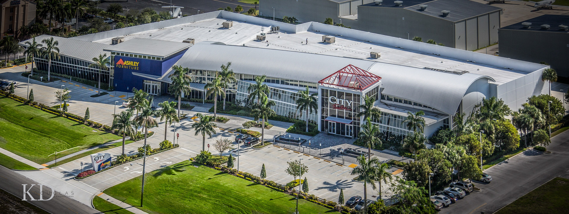 Drone photography City Furniture Store drone exterior Boca Raton FL
